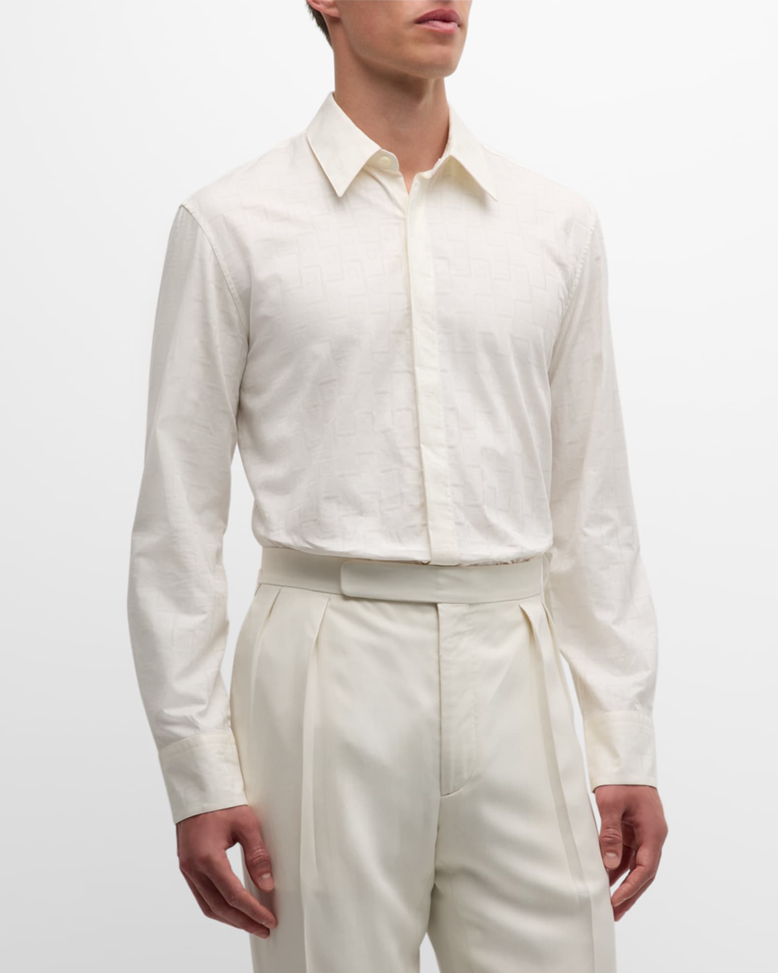 Men s Monogram Jacquard Dress Shirt