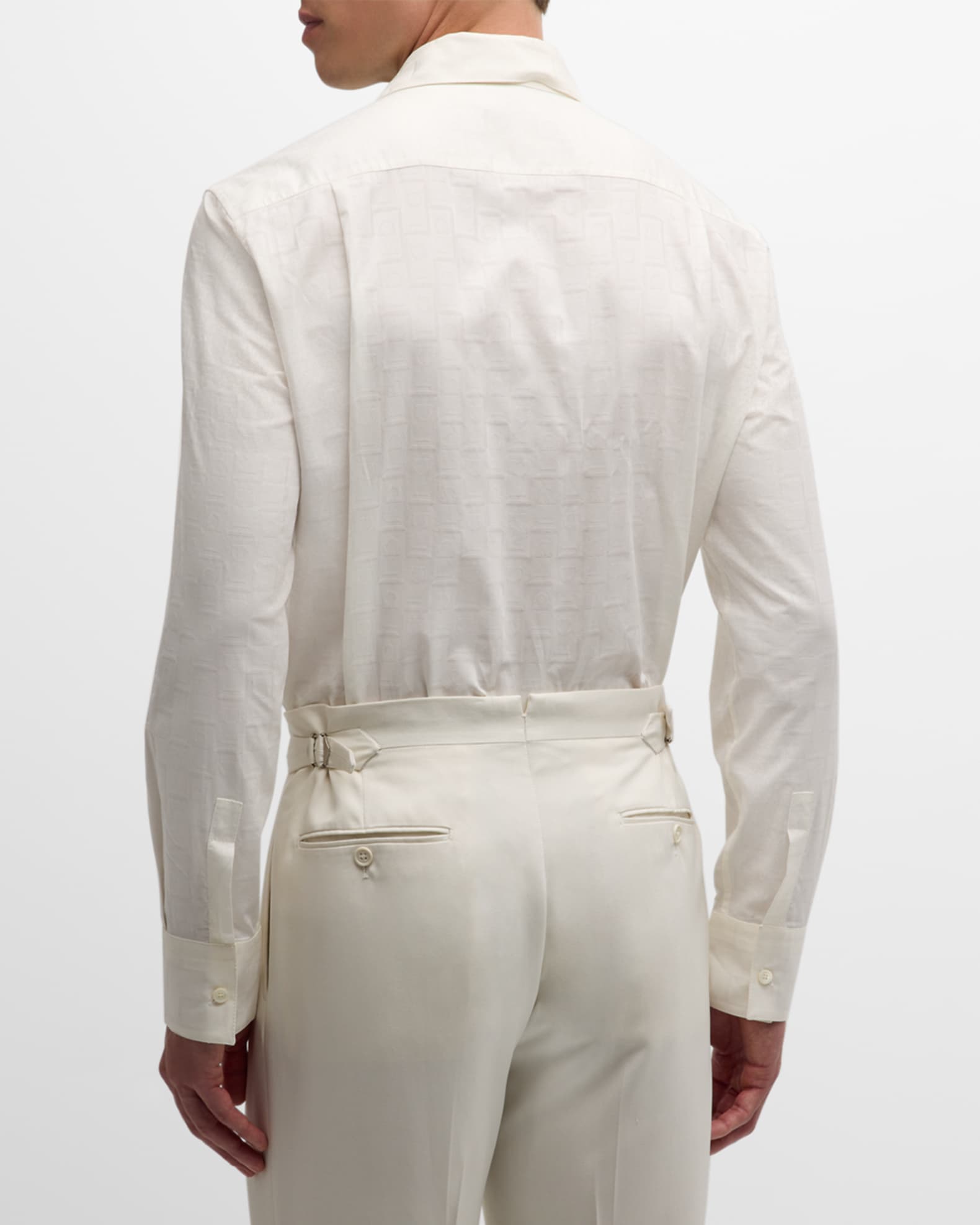 Salvatore Ferragamo シルク 長袖 シャツ 花鳥 金ボタン Salvatore Ferragamo Silk Shirt with Jewel Buttons women