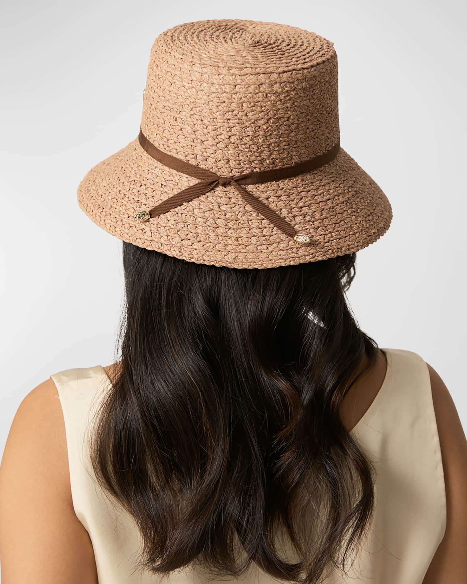 Helen Kaminski Scallop Braid Bucket Hat | Neiman Marcus