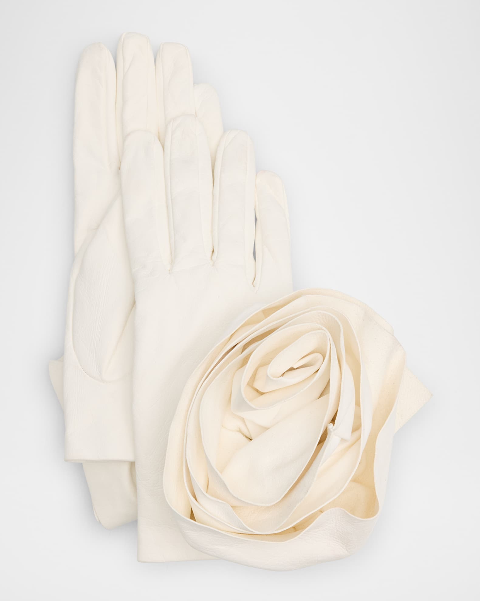 Paula Rowan Peony Rose Leather Gloves Neiman Marcus