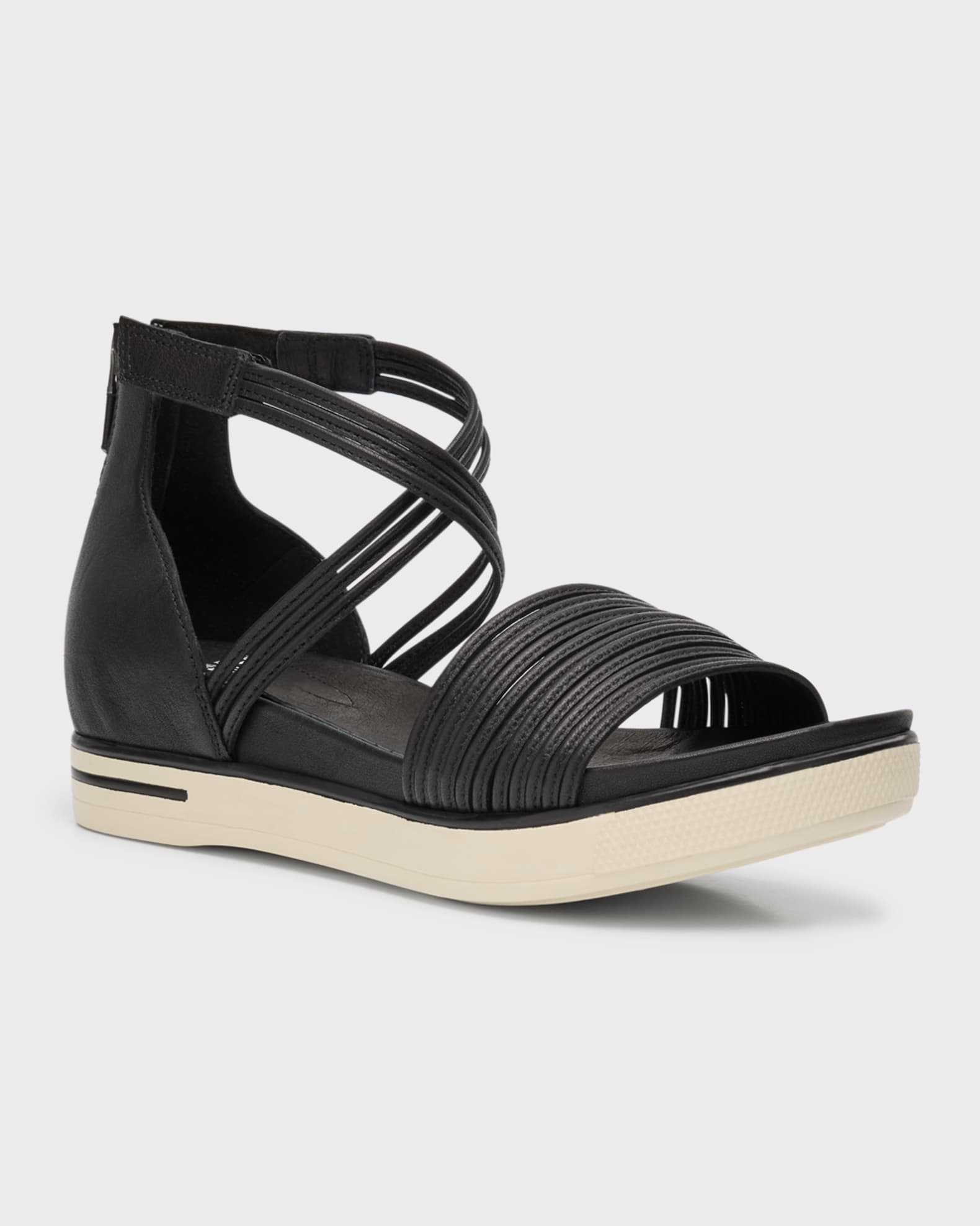 Shea Leather Crisscross Comfort Sandals
