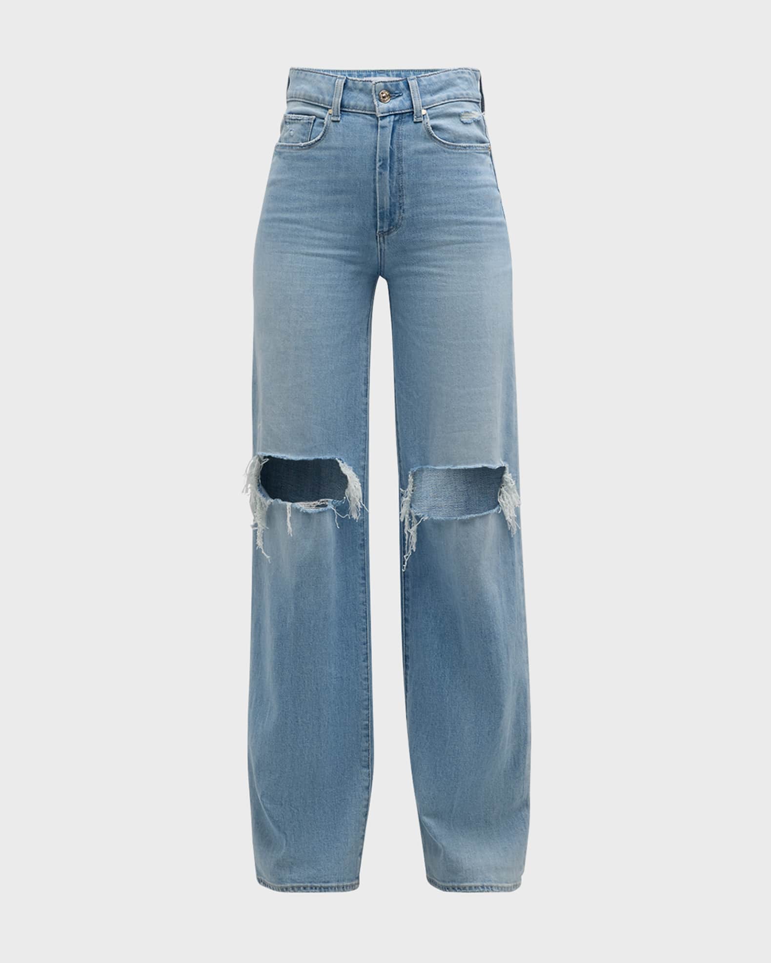 PAIGE Sasha Distressed Straight Jeans