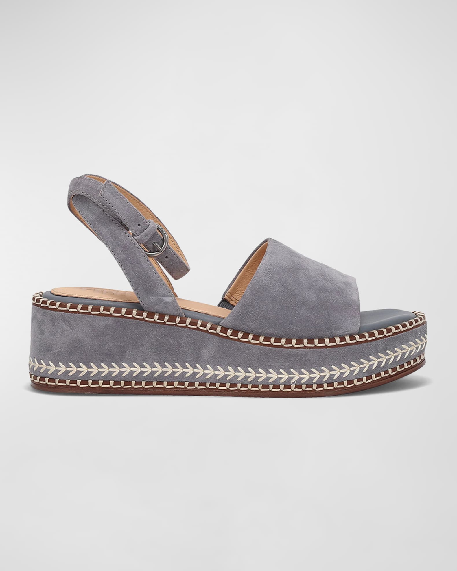 Frye Joy Suede Ankle Strap Platform Sandals Neiman Marcus