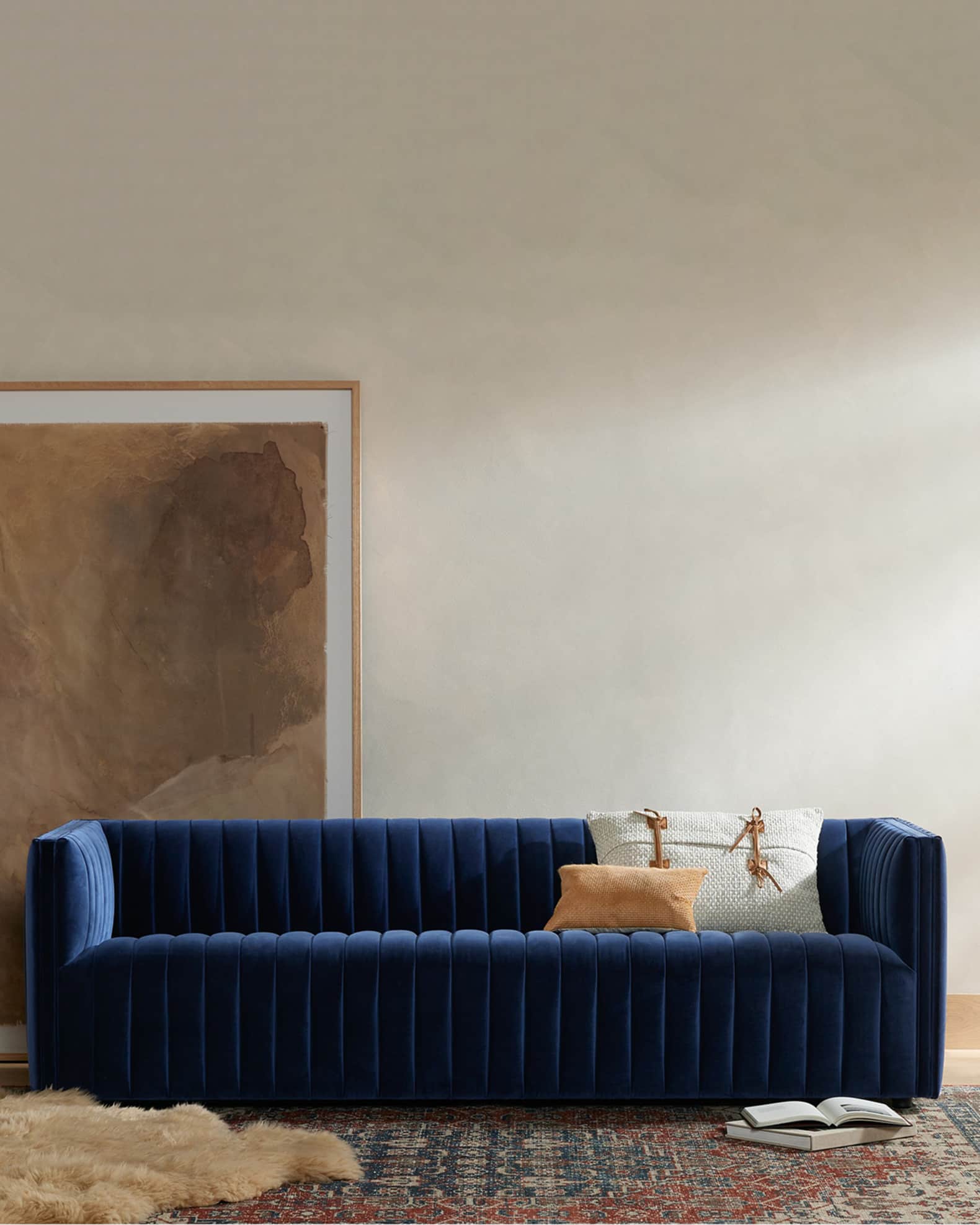 Four Hands Augustine Velvet Sofa, 88" | Neiman Marcus