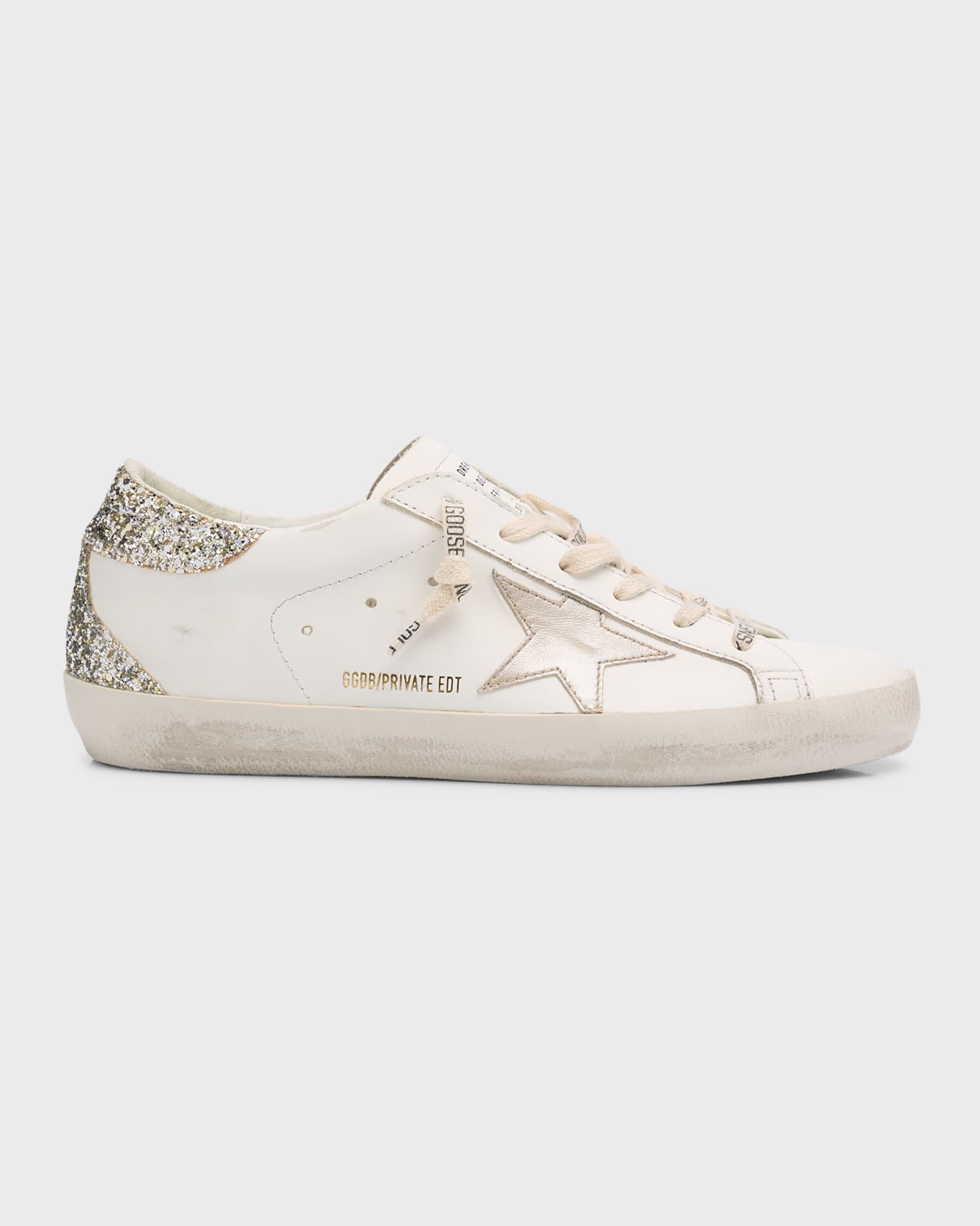 Superstar Glitter Leather Low-Top Sneakers 0