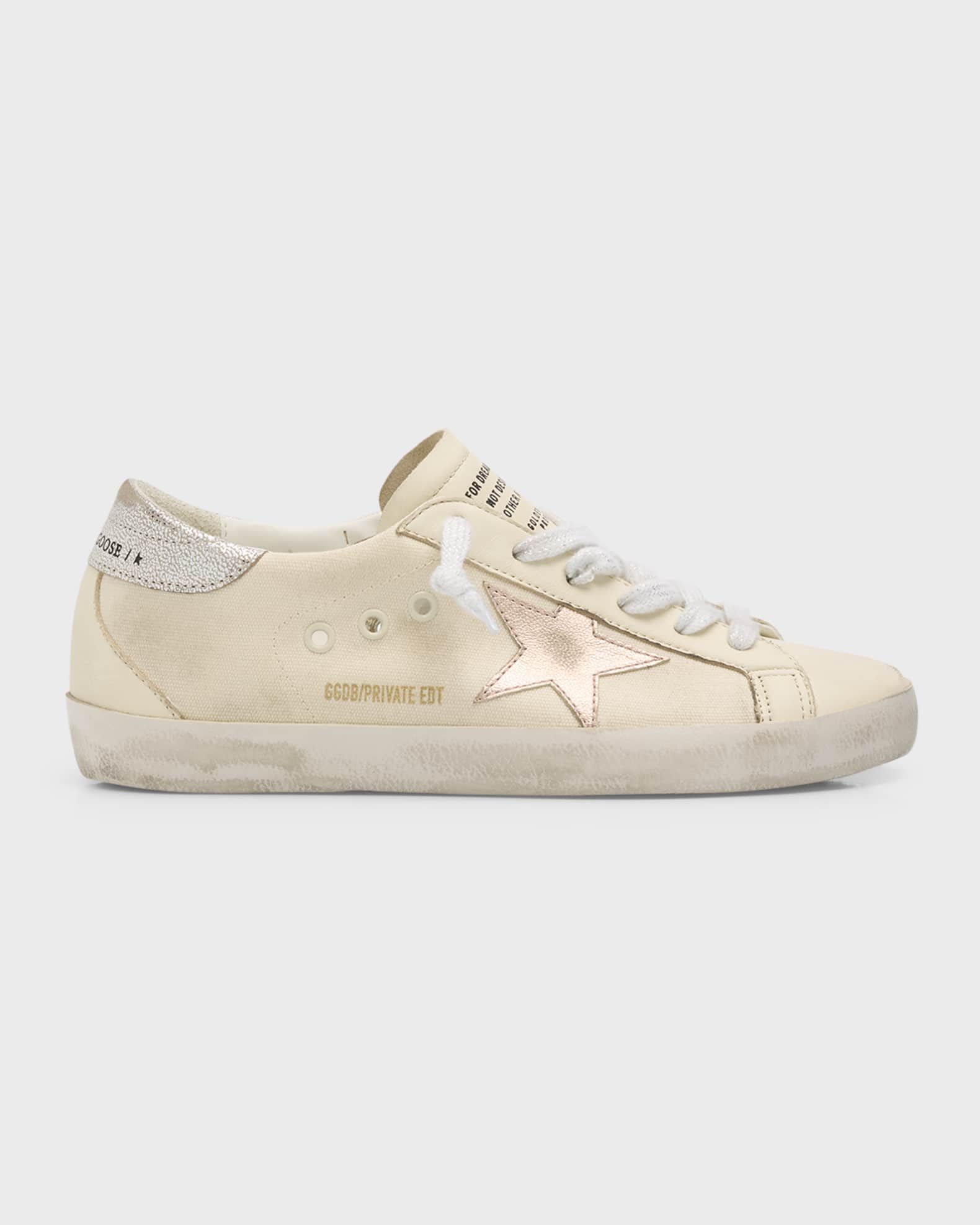 Golden Goose Superstar Canvas Metallic Low-Top Sneakers