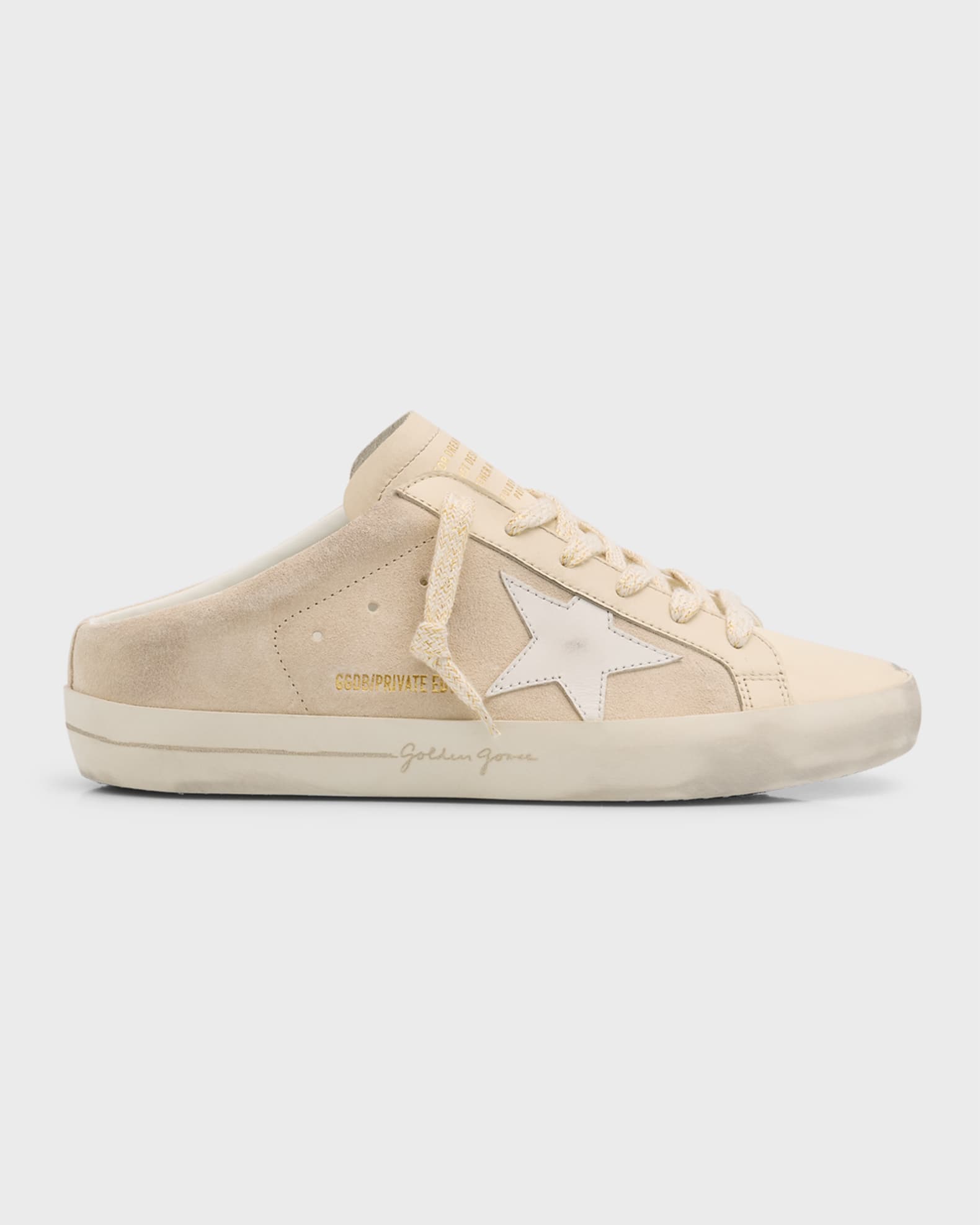 Golden Goose Sabot Mixed Leather Slide Sneakers