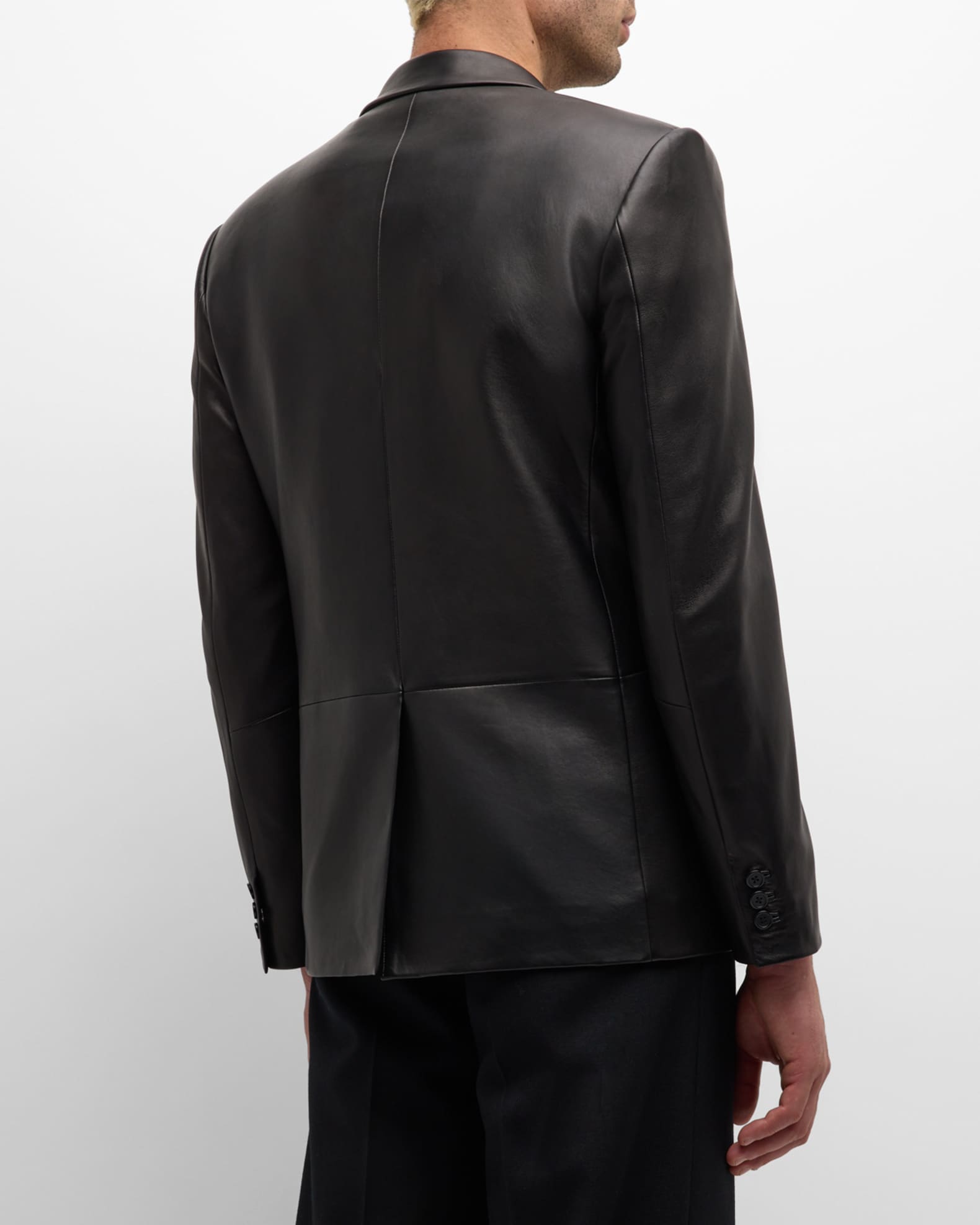 Helmut Lang single-breasted leather blazer - Black