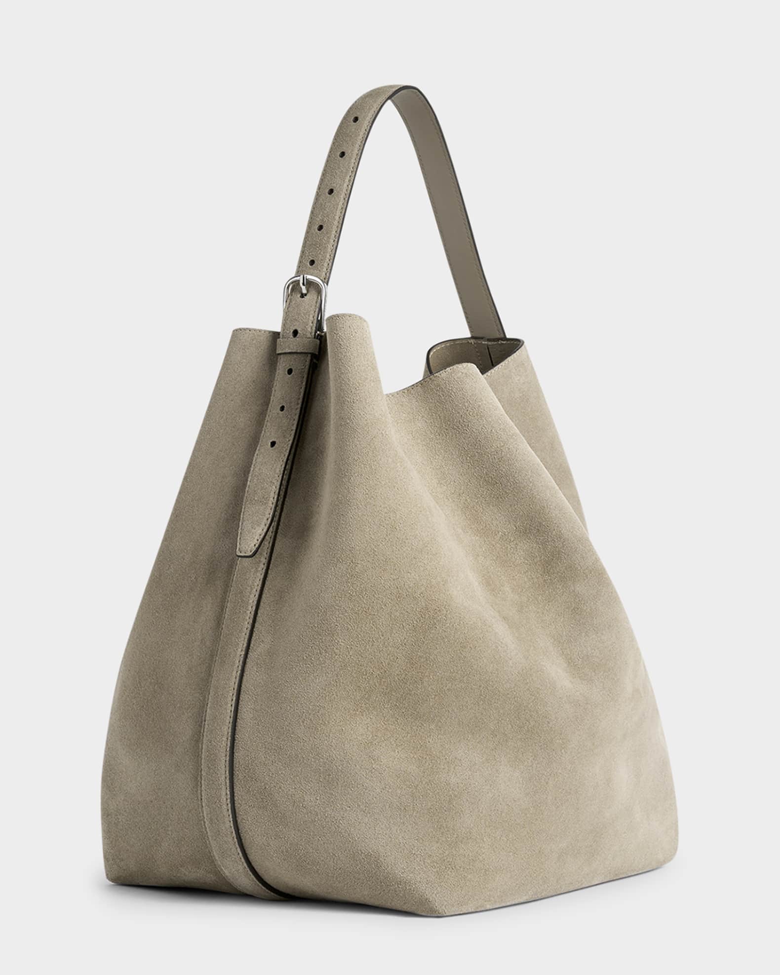 Large Belted Suede Tote Bag 1