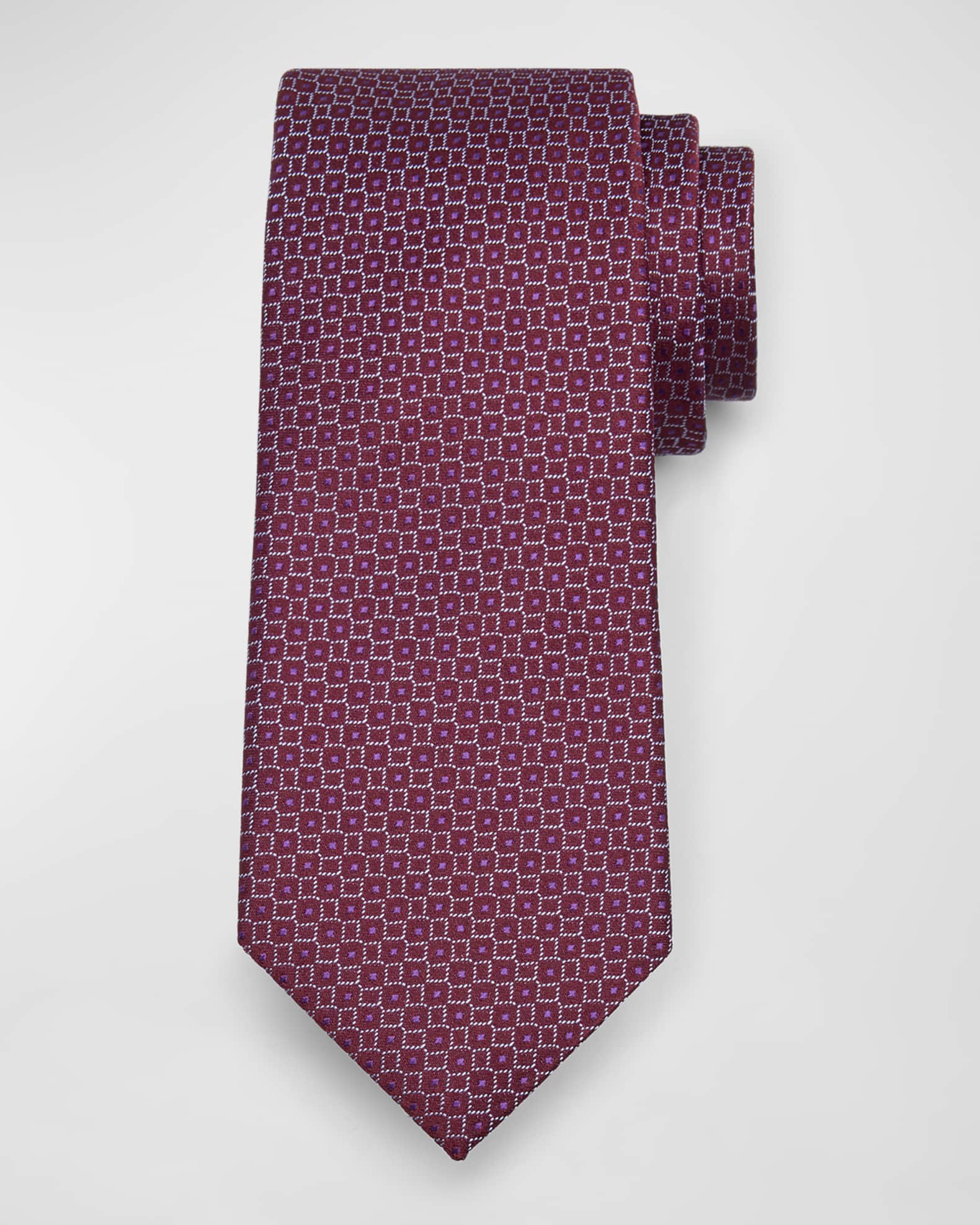 Men's Silk Micro-Geometric Tie 0