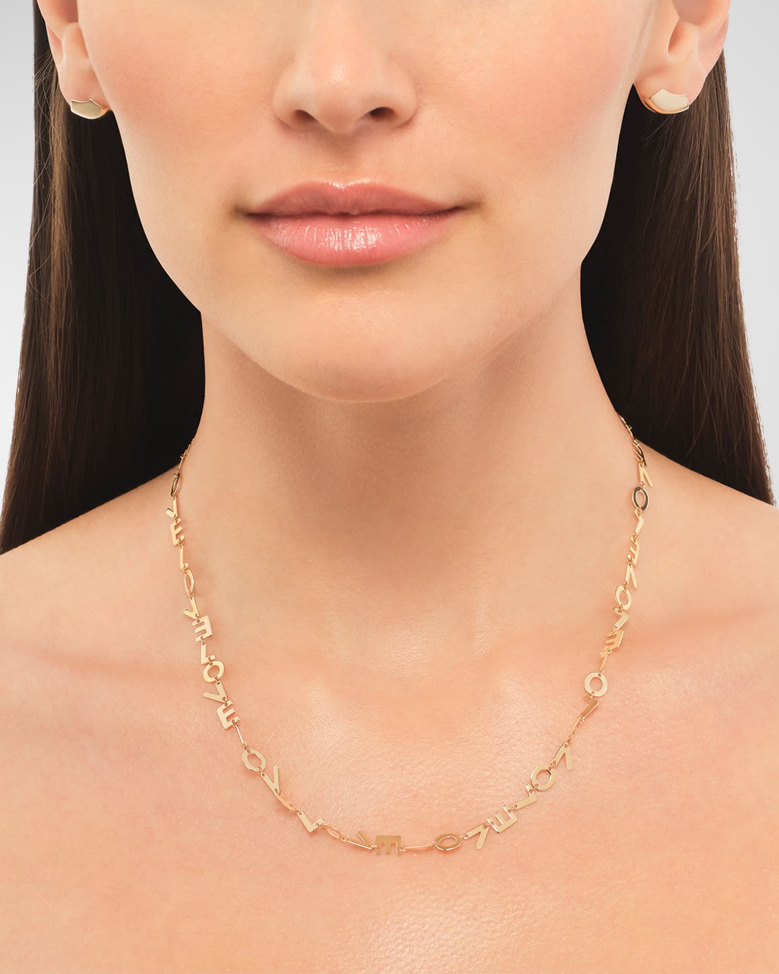 LANA 14K Gold Laser Love Chain Necklace Neiman Marcus