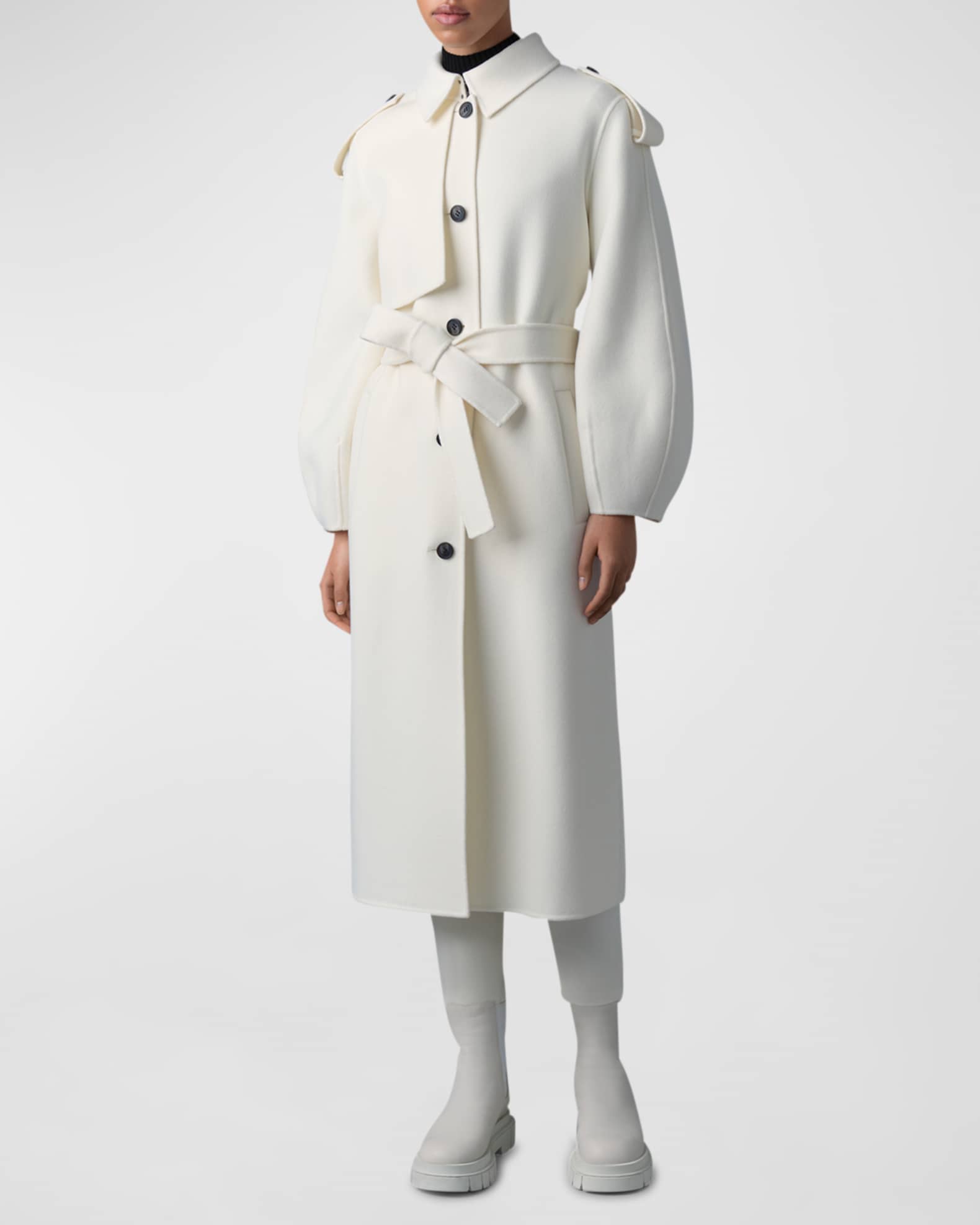 【海外配送可】【送料無料】 Mackage Ceyla Coat Wool Virgin Double-Face Handmade Belted ジャケット・アウター