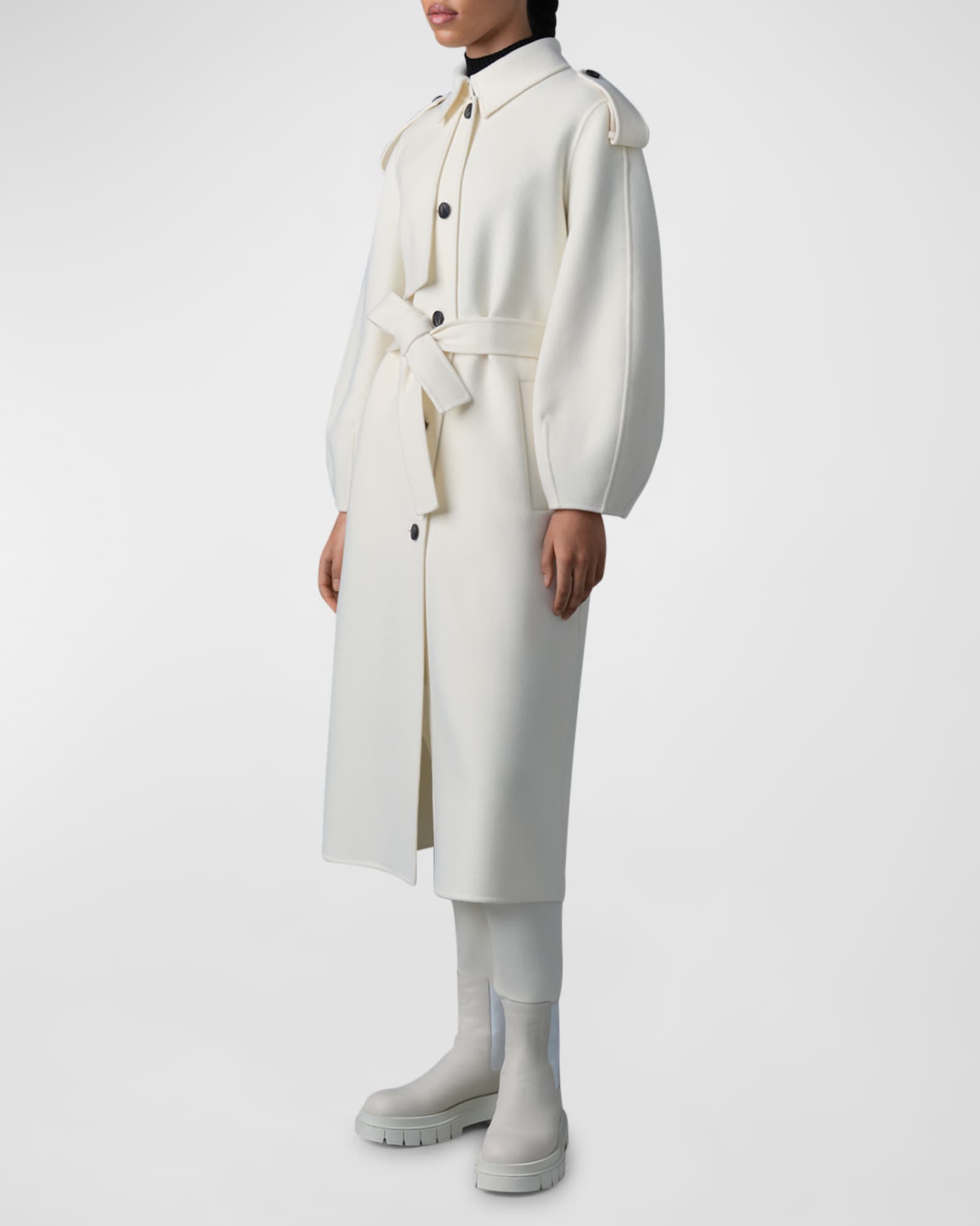 Mackage Ceyla Belted Handmade Double-Face Virgin Wool Coat