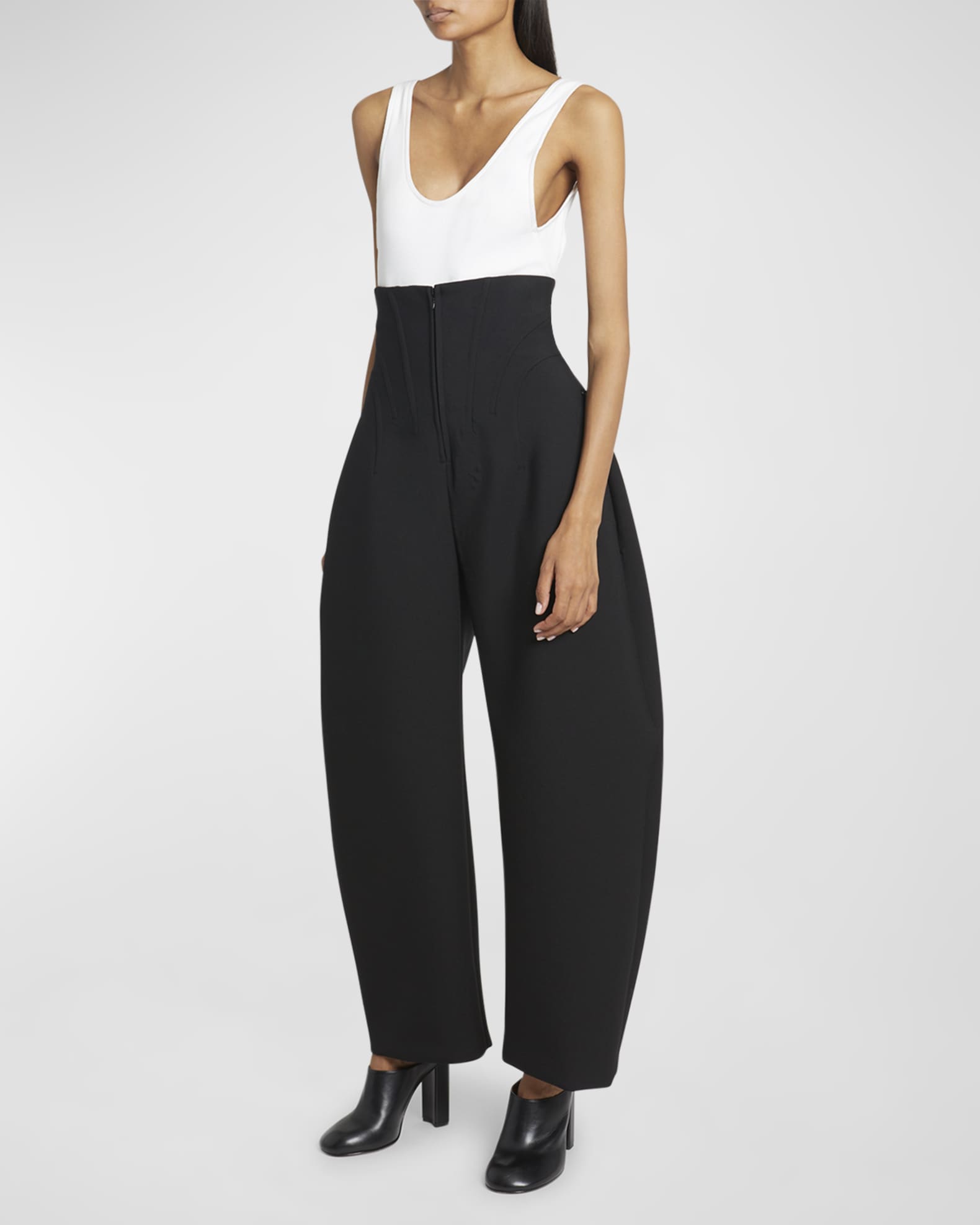 CAMEL HIGH WAISTED CORSET TROUSERS