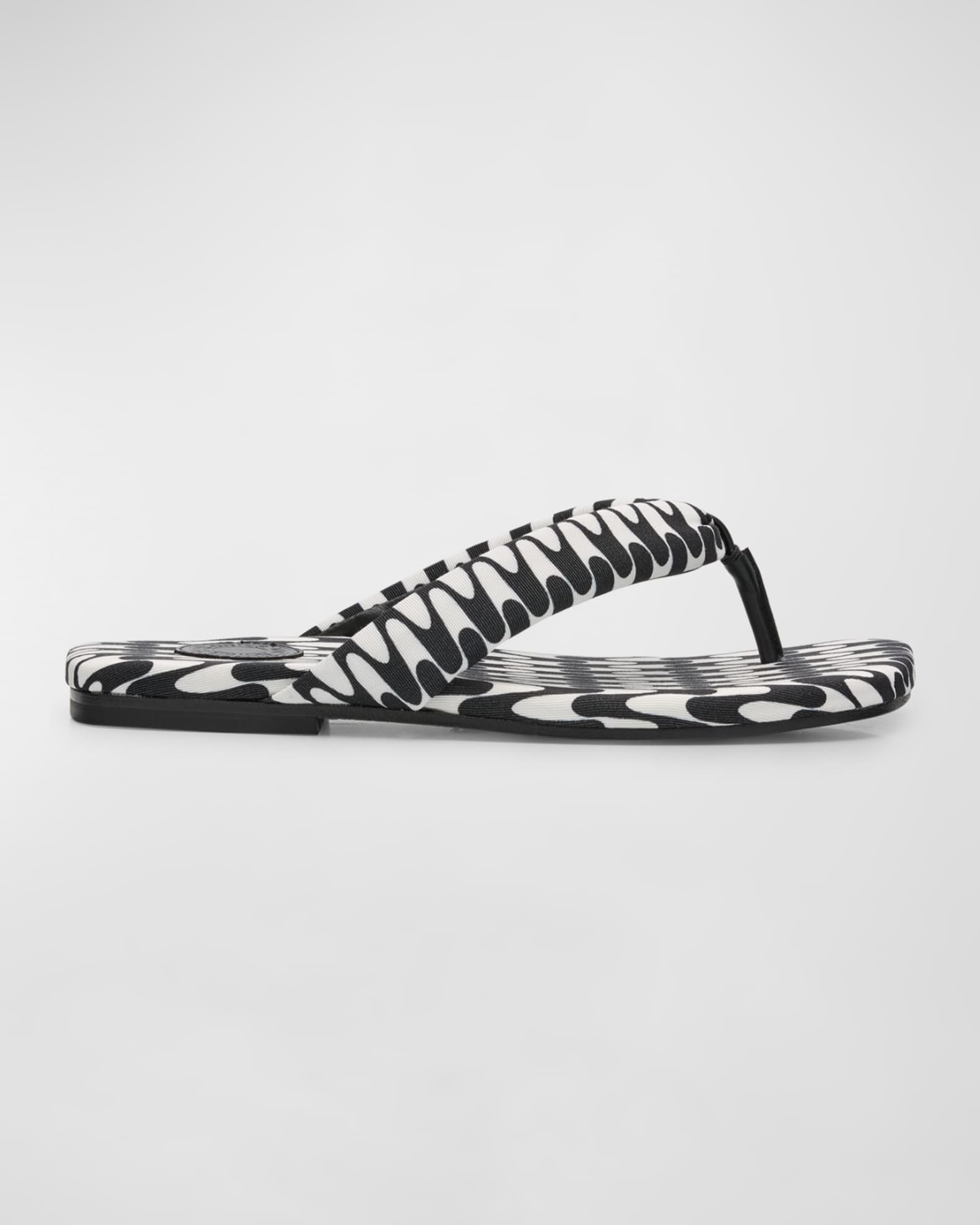 Dries Van Noten Check Cotton Thong Sandals