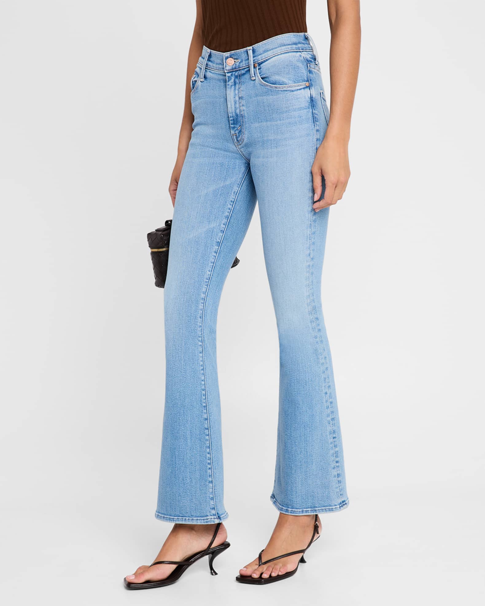 MOTHER Women's The Lil' Weekender Fray Flare Jeans Cotton Blend - Chip-On-My-Shoulder main image 1