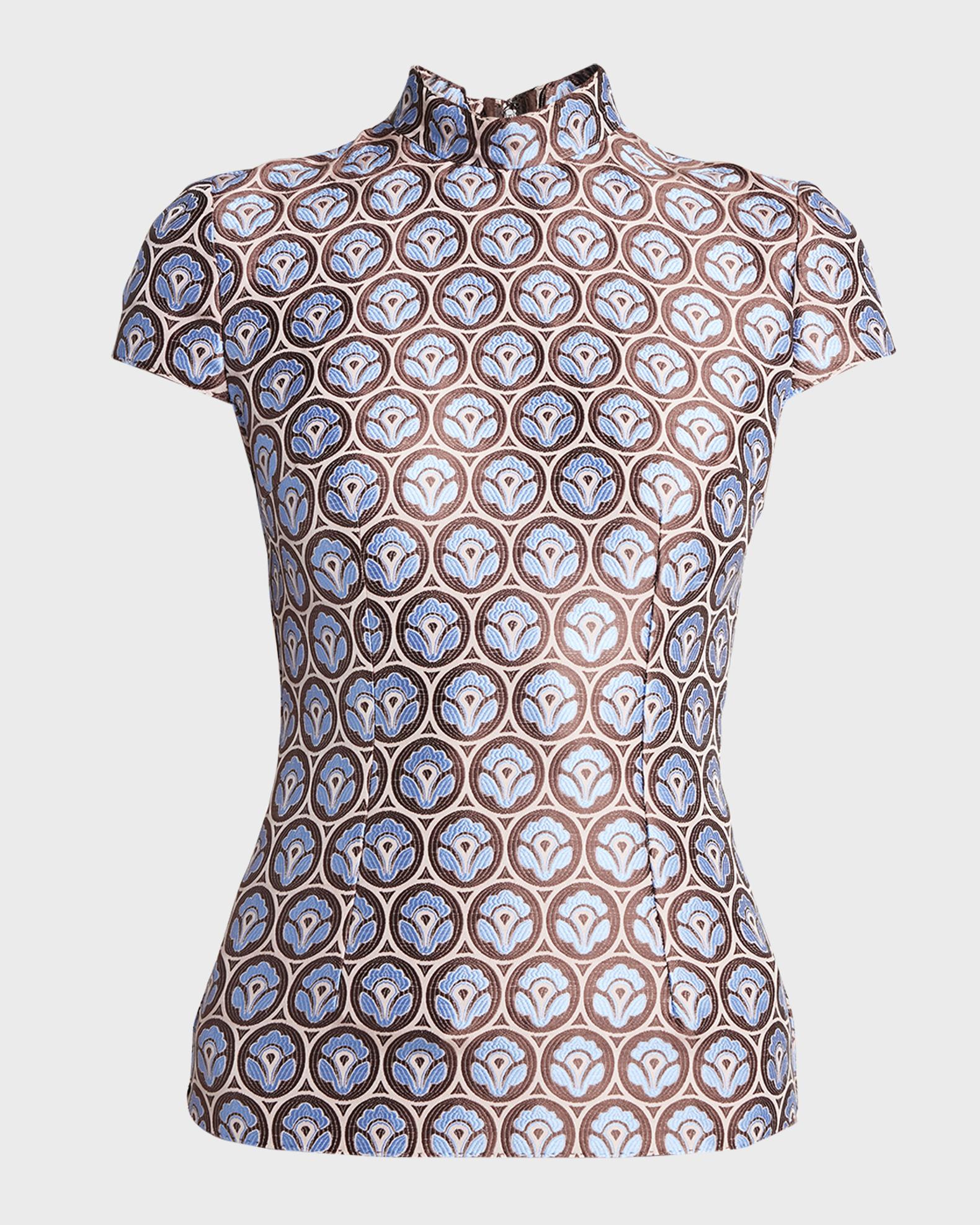 Mock Neck Cap Sleeve Top