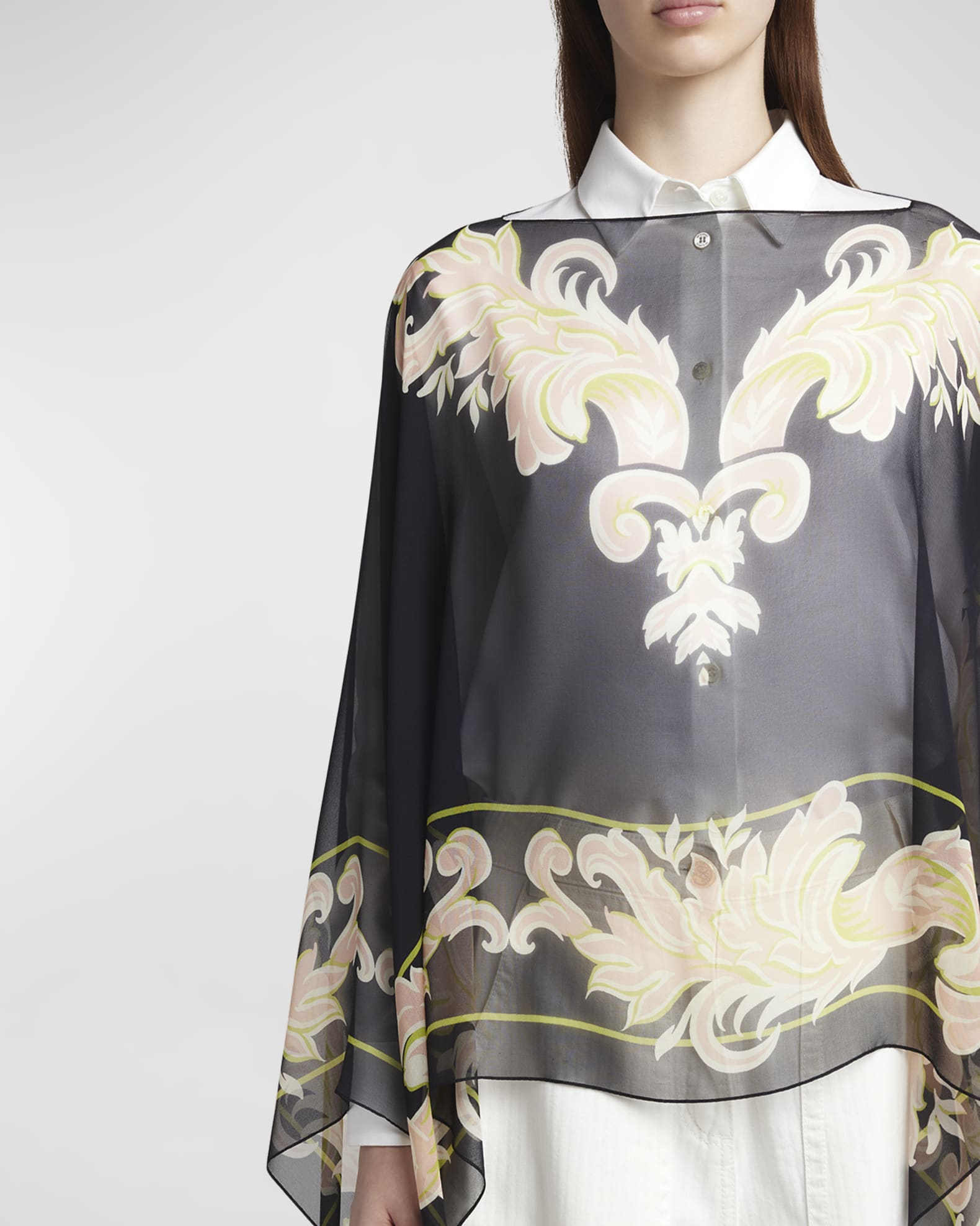 Sheer Silk Poncho Top (One Size)