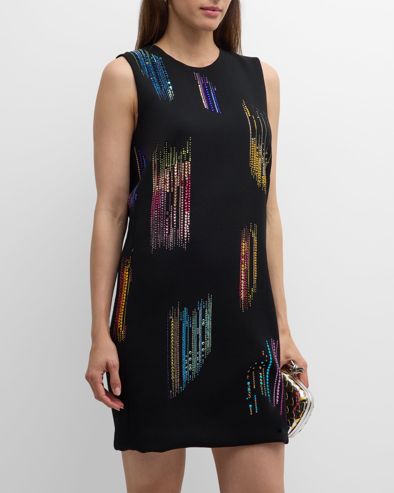 FWB Shift Dress with Multicolor Crystal Detail