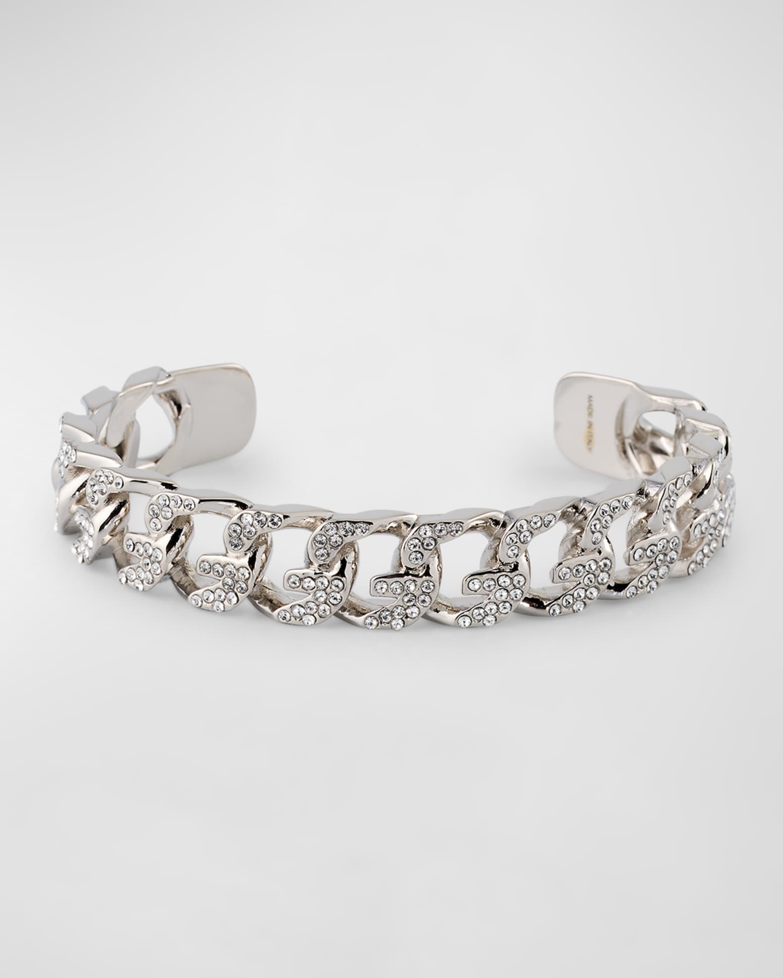 Givenchy G-Chain Silvery Crystal Cuff Bracelet | Neiman Marcus