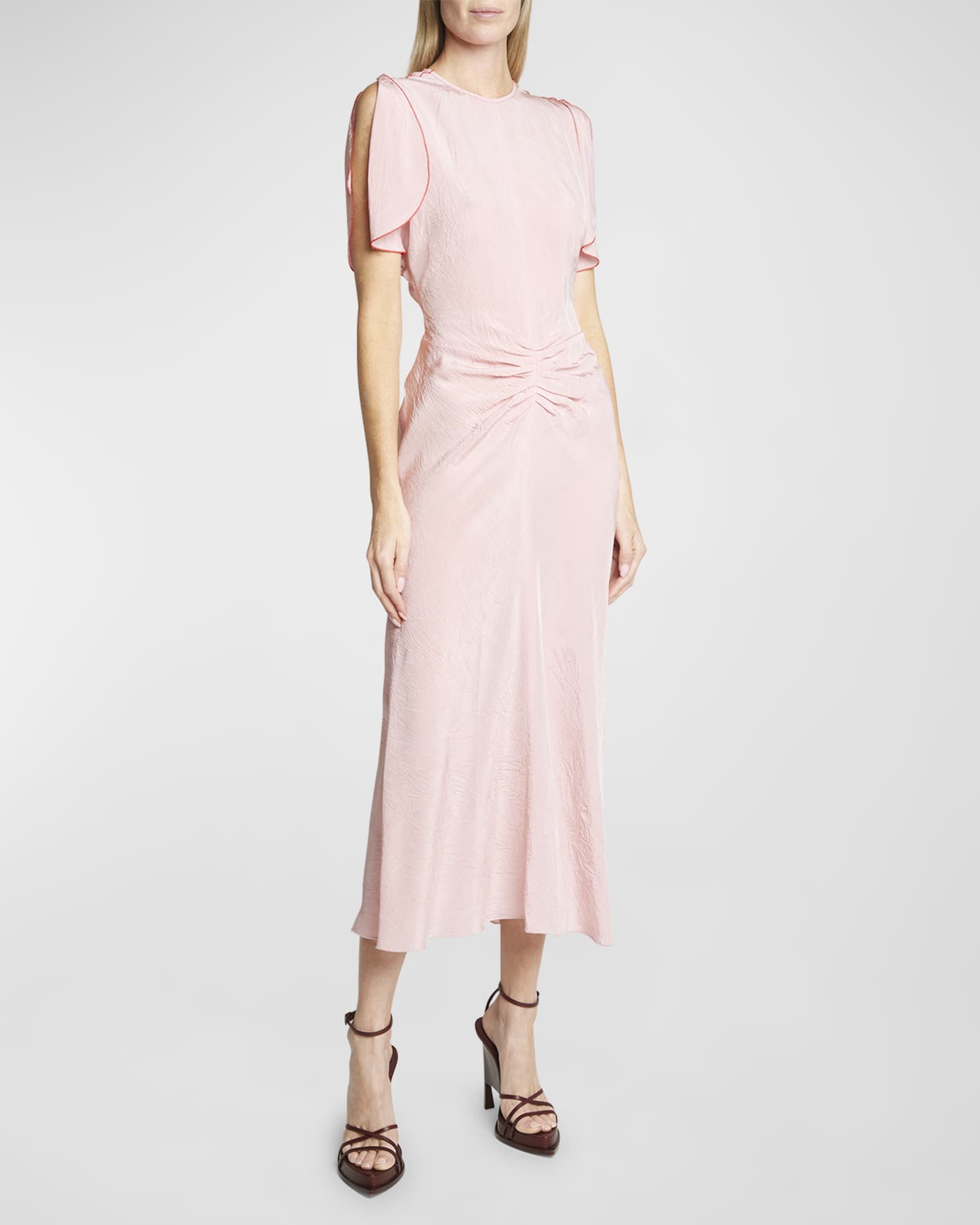 Victoria Beckham Gathered Waist Midi Dress | Neiman Marcus