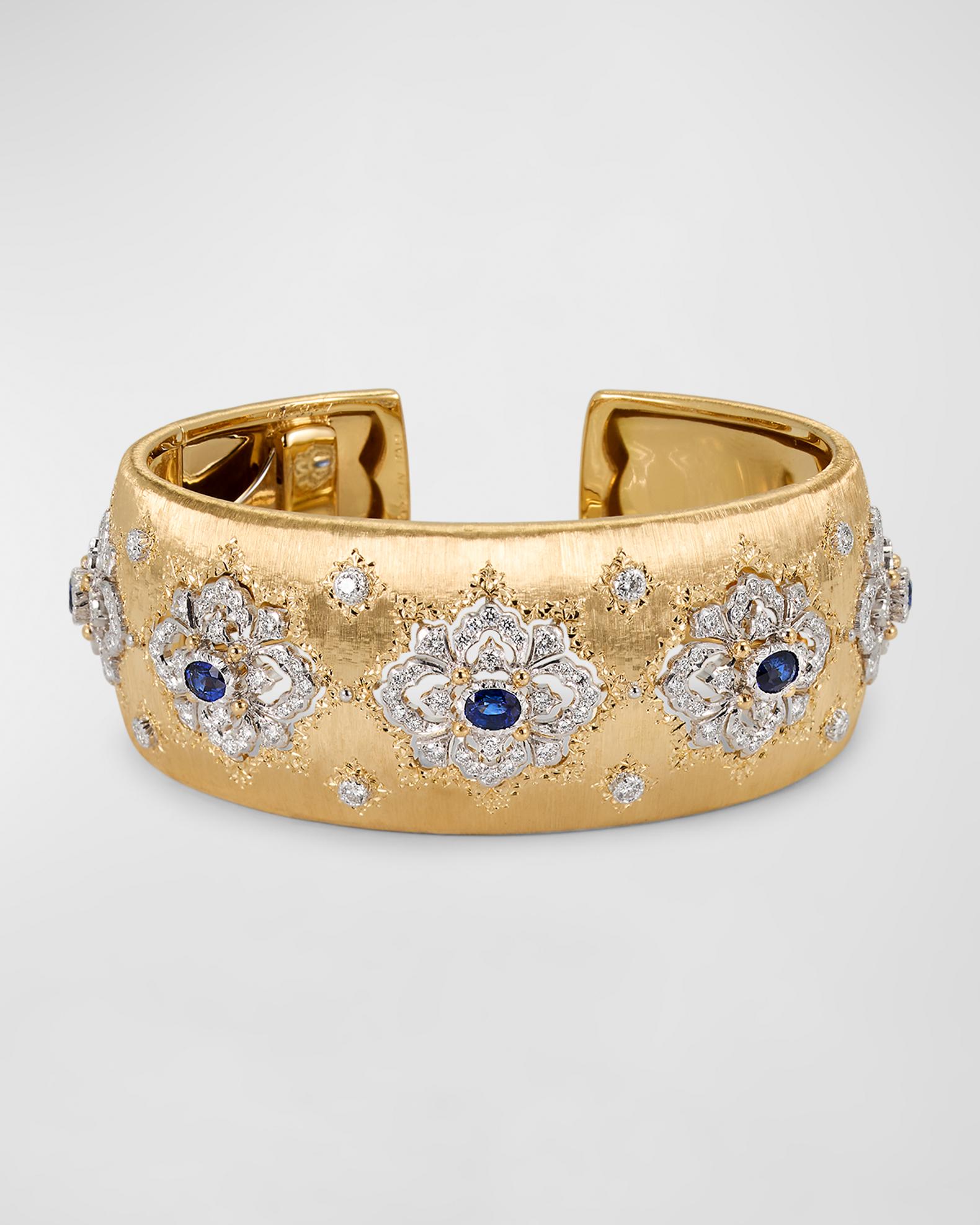 Buccellati Opera 18K Gold Sapphire & Diamond Bracelet | Neiman Marcus
