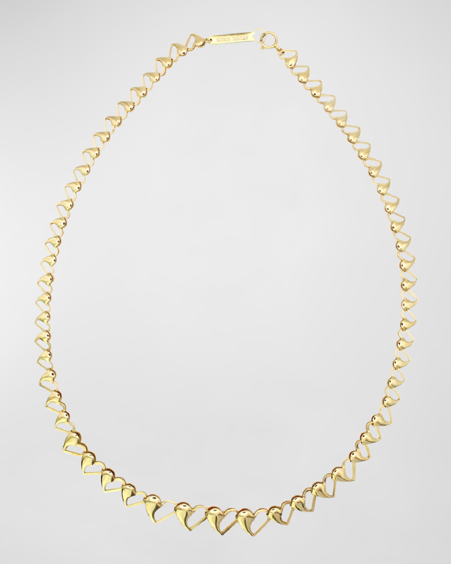 18K Yellow Gold Happy Heart Chain Necklace, 17" 1