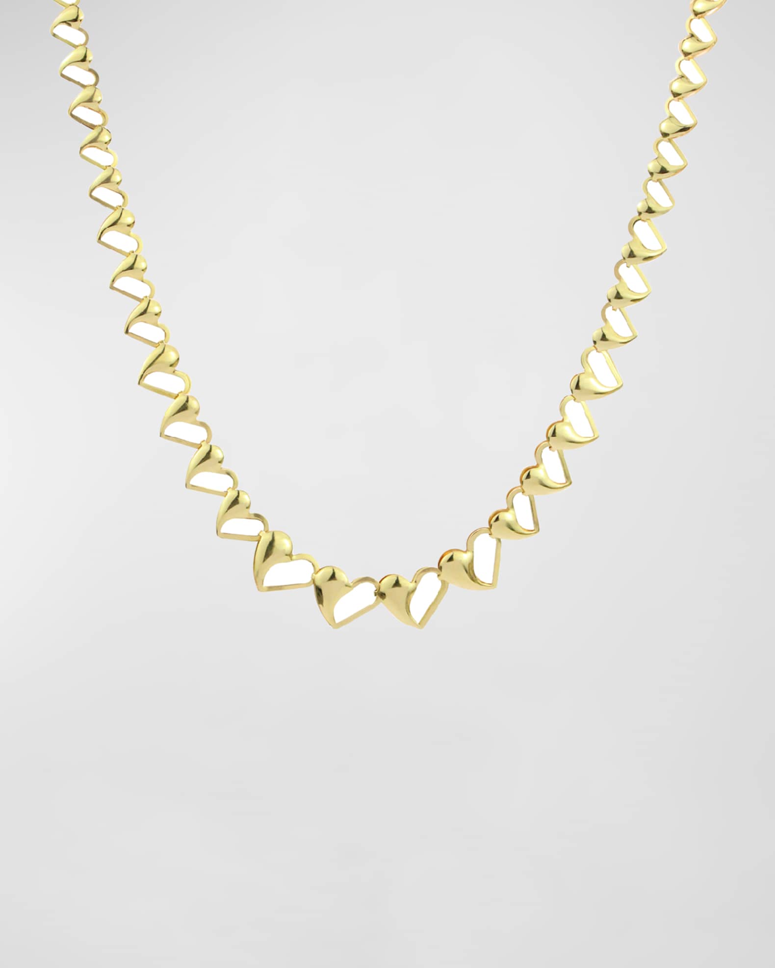 18K Yellow Gold Happy Heart Chain Necklace, 17" 0