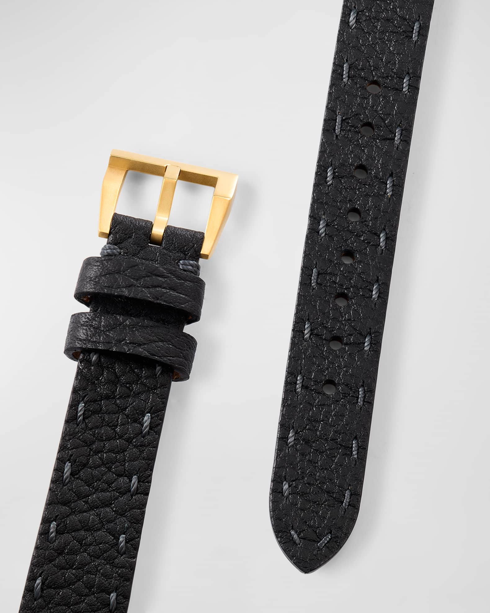 Fendi Square Face Leather Strap Watch Black