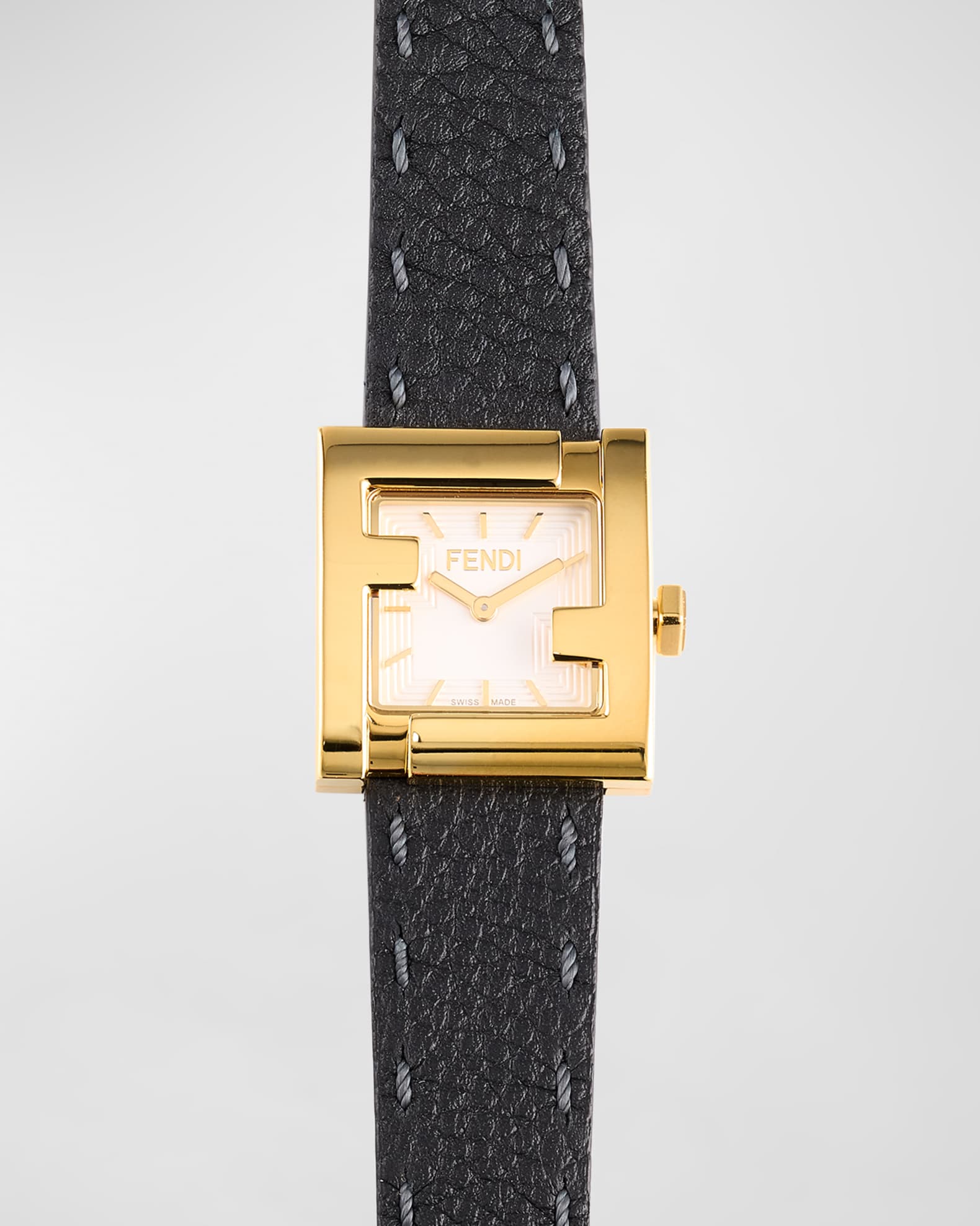 Square Face Leather Strap Watch 0