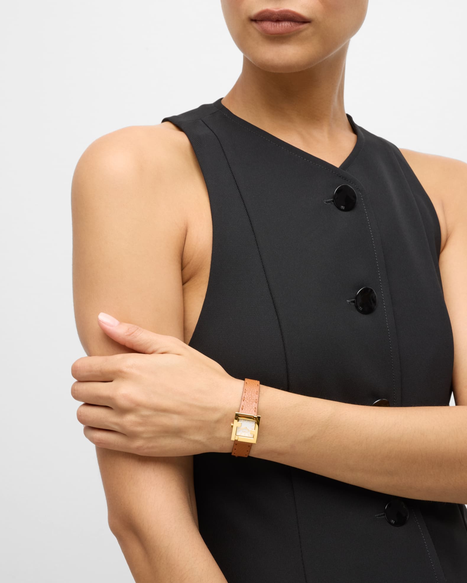 Fendi Square Face Leather Strap Watch | Neiman Marcus