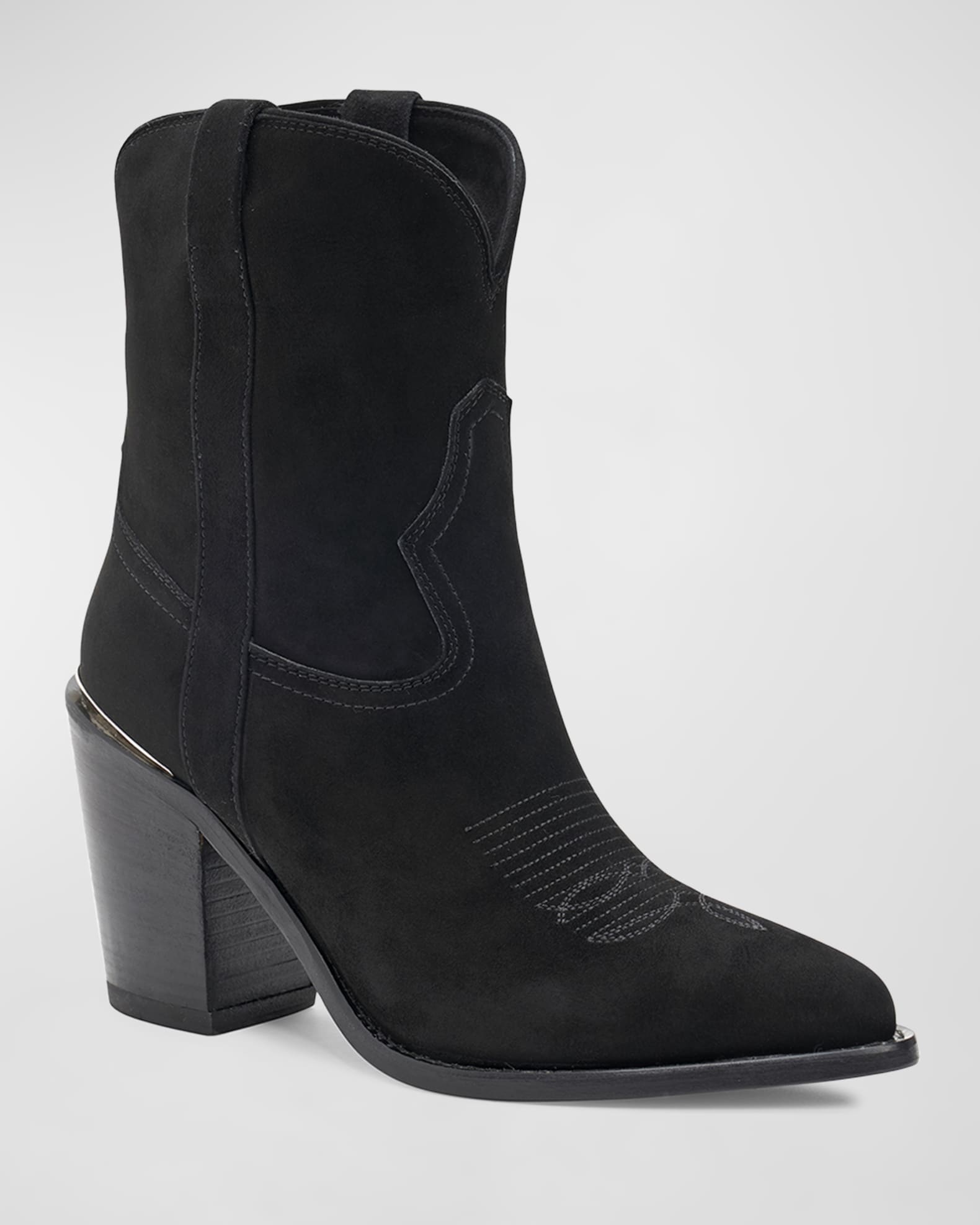 Partlow Leigh Anne Suede Western Ankle Booties Neiman Marcus