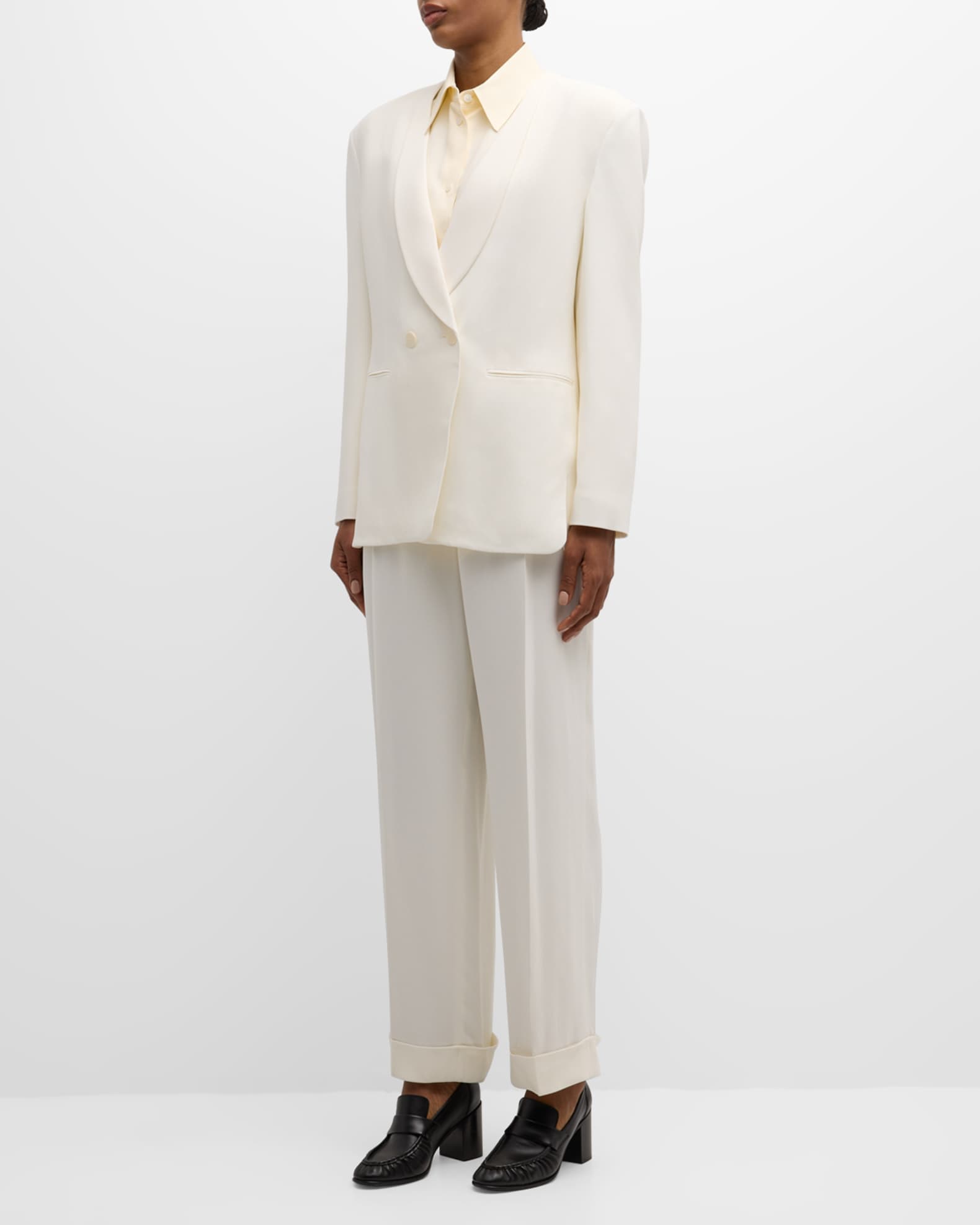 The Row Alda Double Breasted Blazer Jacket White Women s 10 Coats Jackets Outerwear Blazers