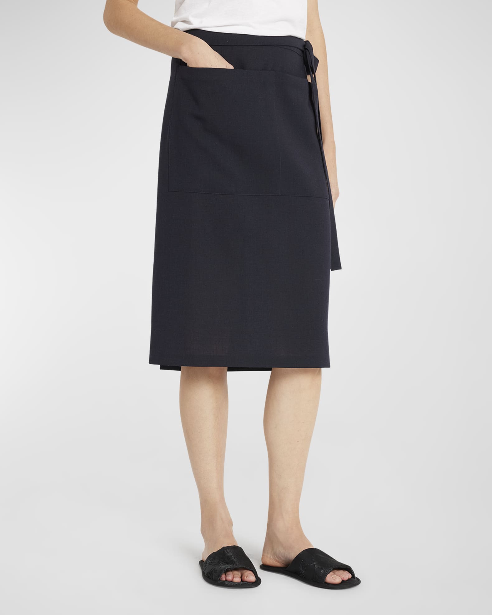 Lulli Pencil Midi Wrap Skirt
