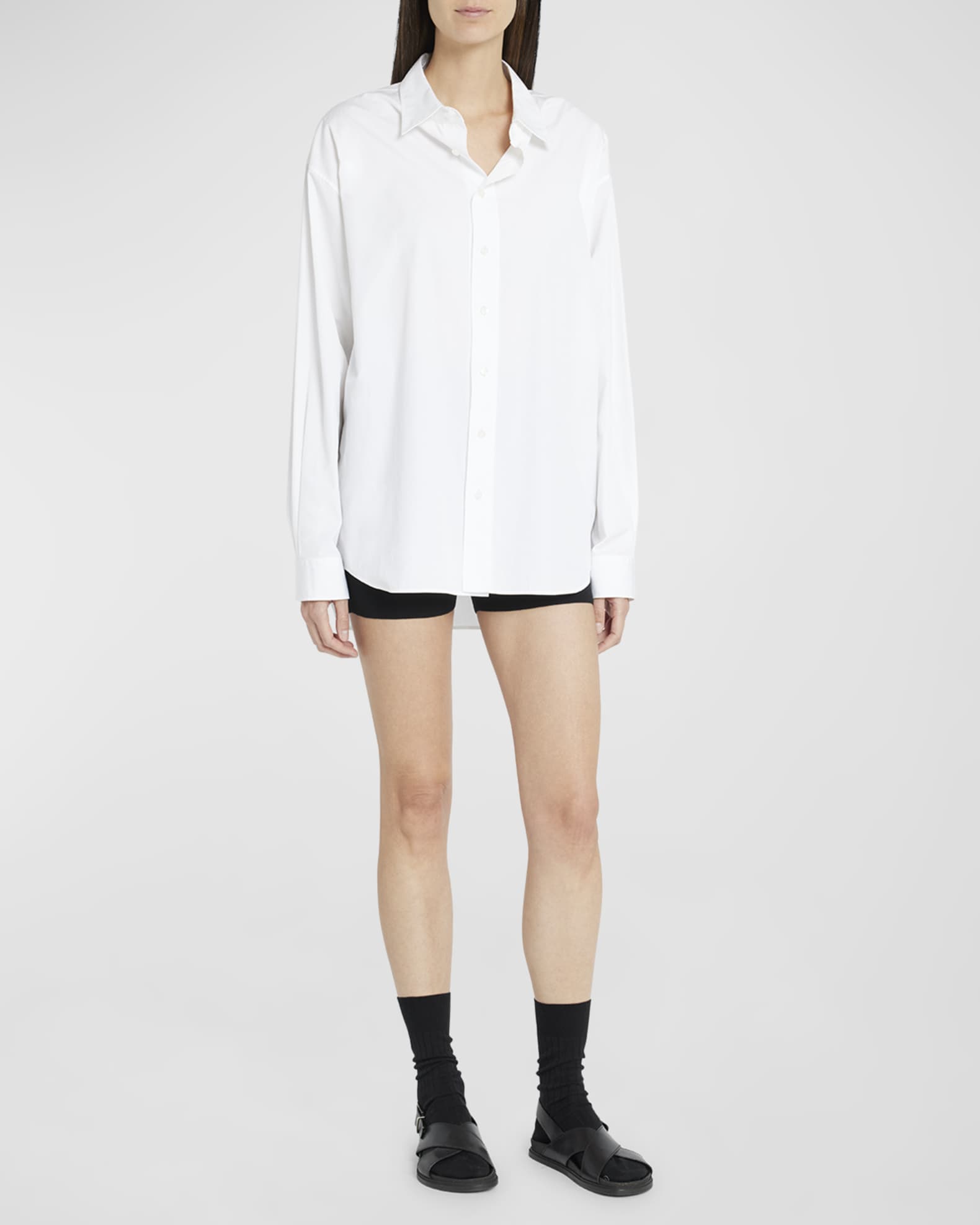 The Row pointed-collar long-sleeve shirt - White