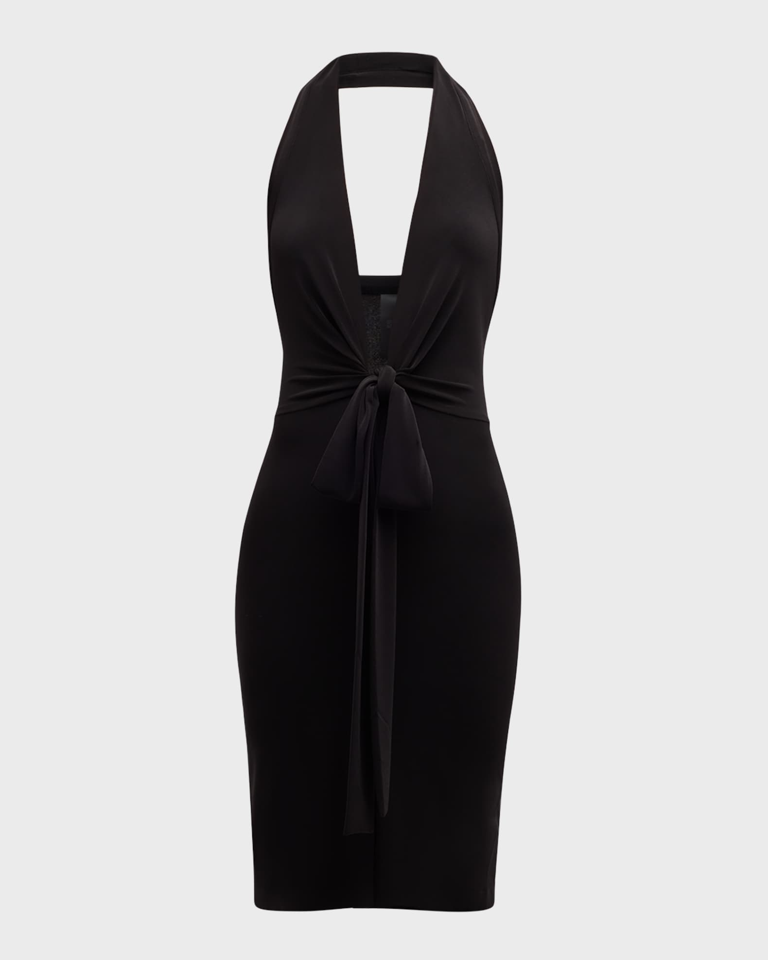 Norma Kamali Tie-Front Halter Dress