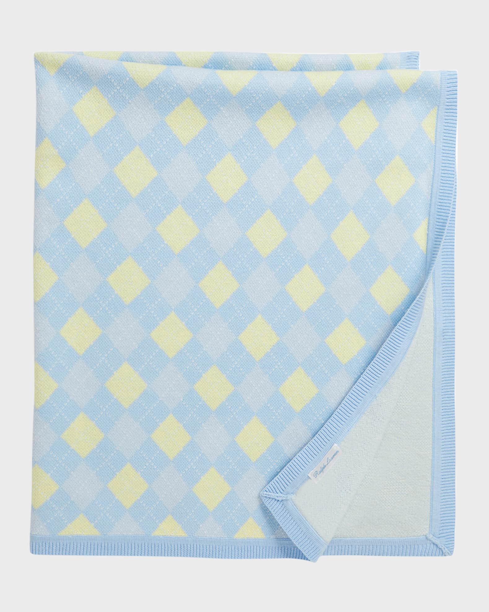 Ralph Lauren Childrenswear Boy's Argyle Cotton Baby Blanket