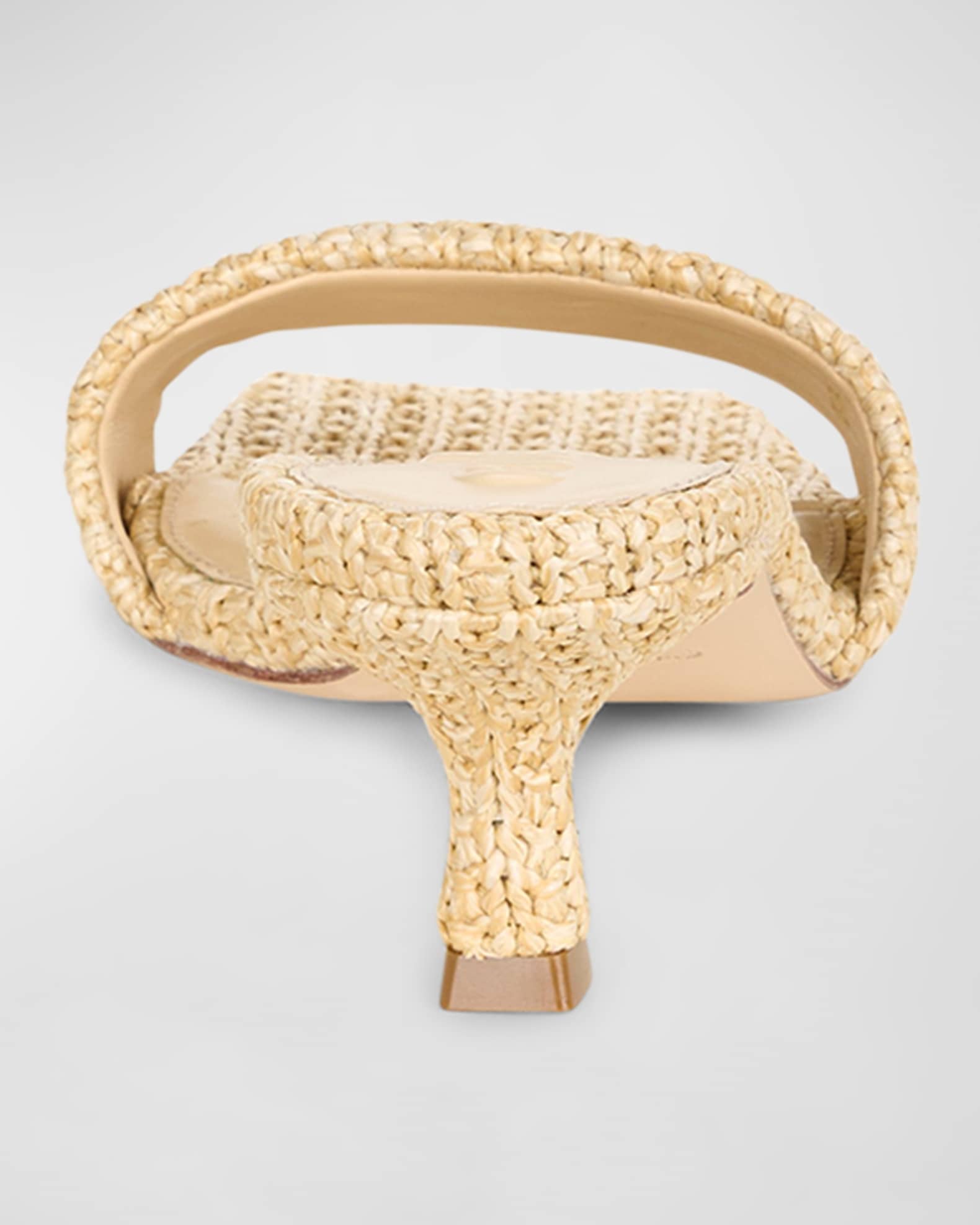サンダル・ミュール Cult Gaia Ada 50Mm Woven Mules Cult Gaia Ada Raffia Kitten-Heel Slide Sandals | Neiman Marcus