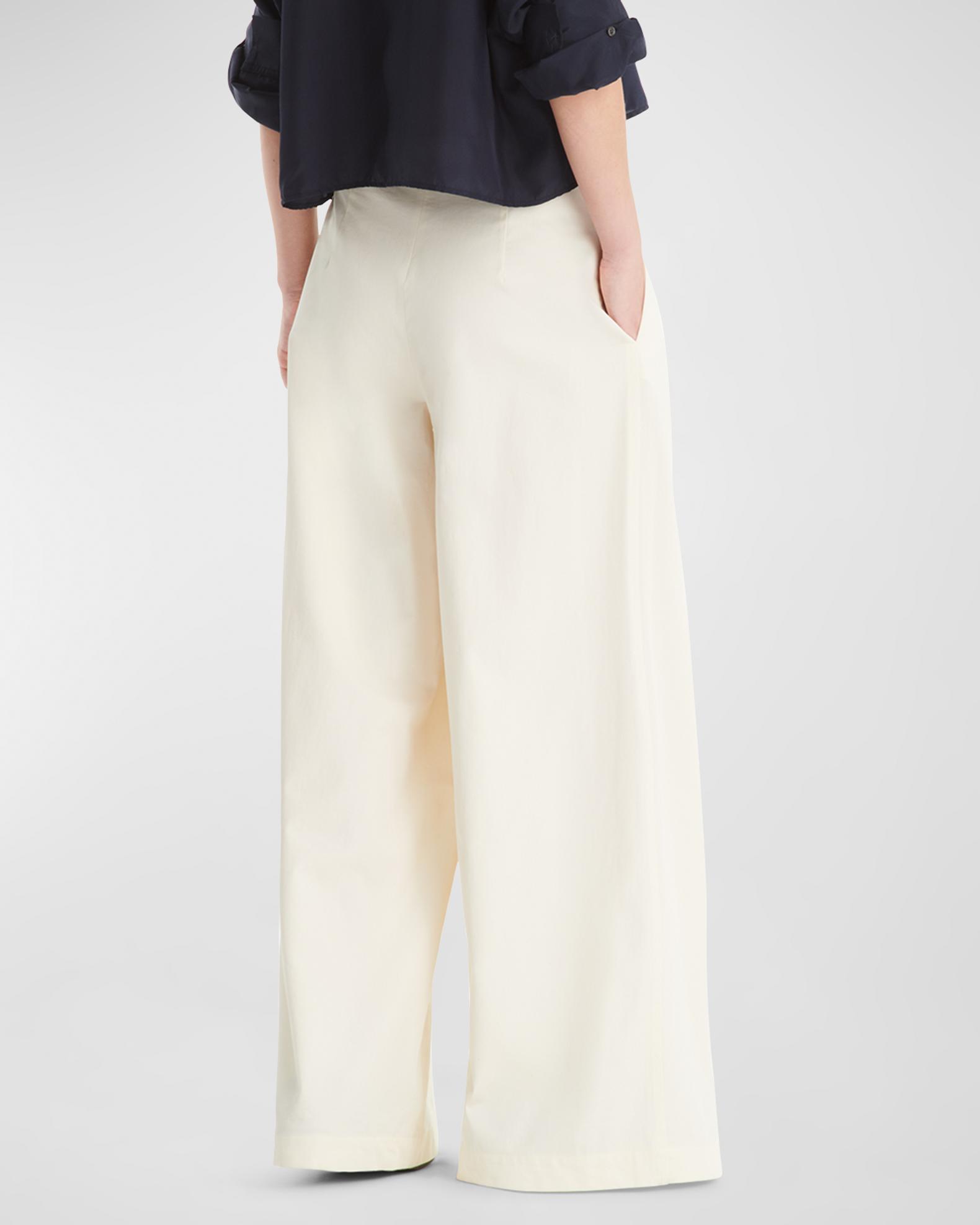 Twill Gabardine Wide Leg Pants - Off White