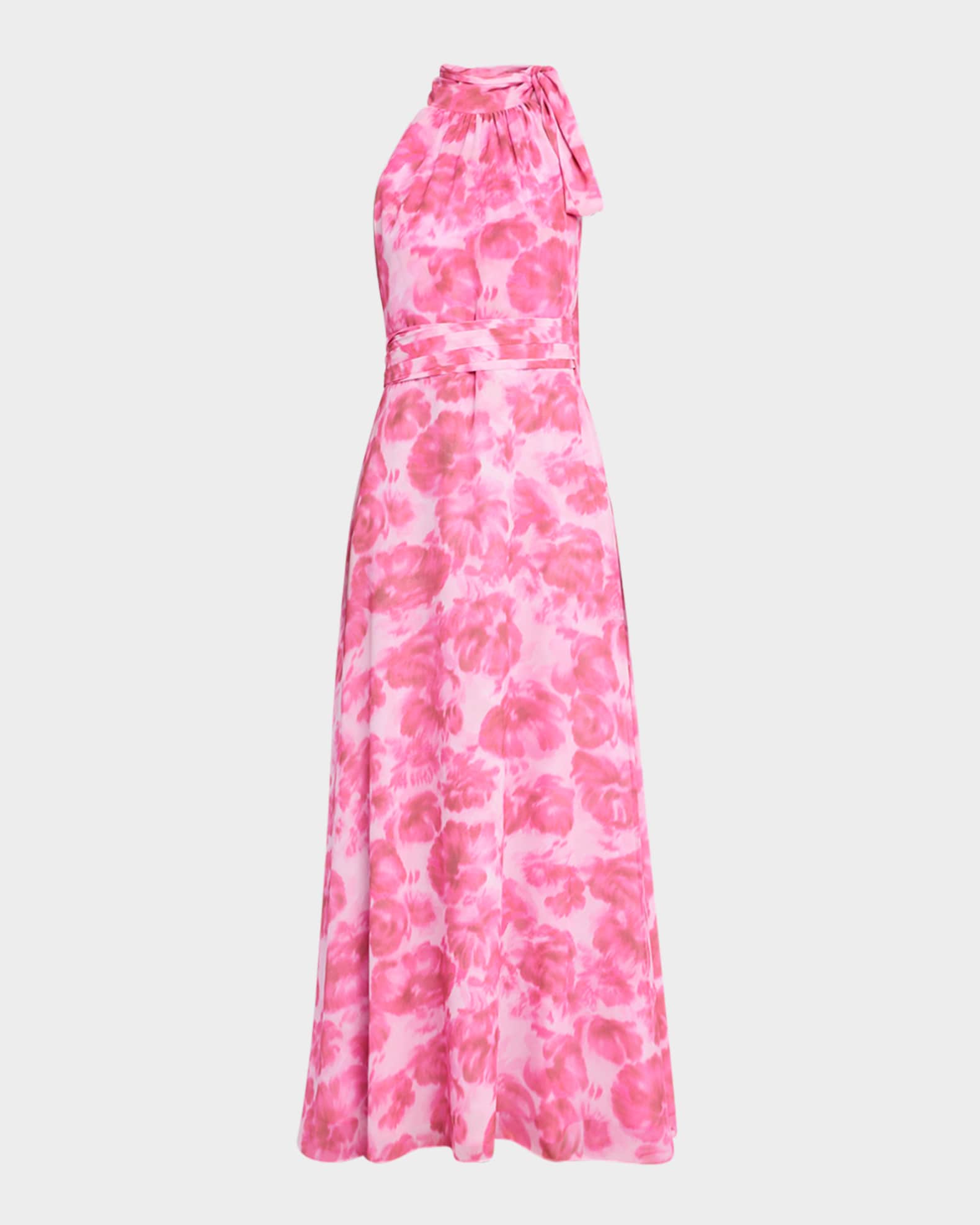 Sachin & Babi Kayla Floral-Print Chiffon Halter Gown | Neiman Marcus