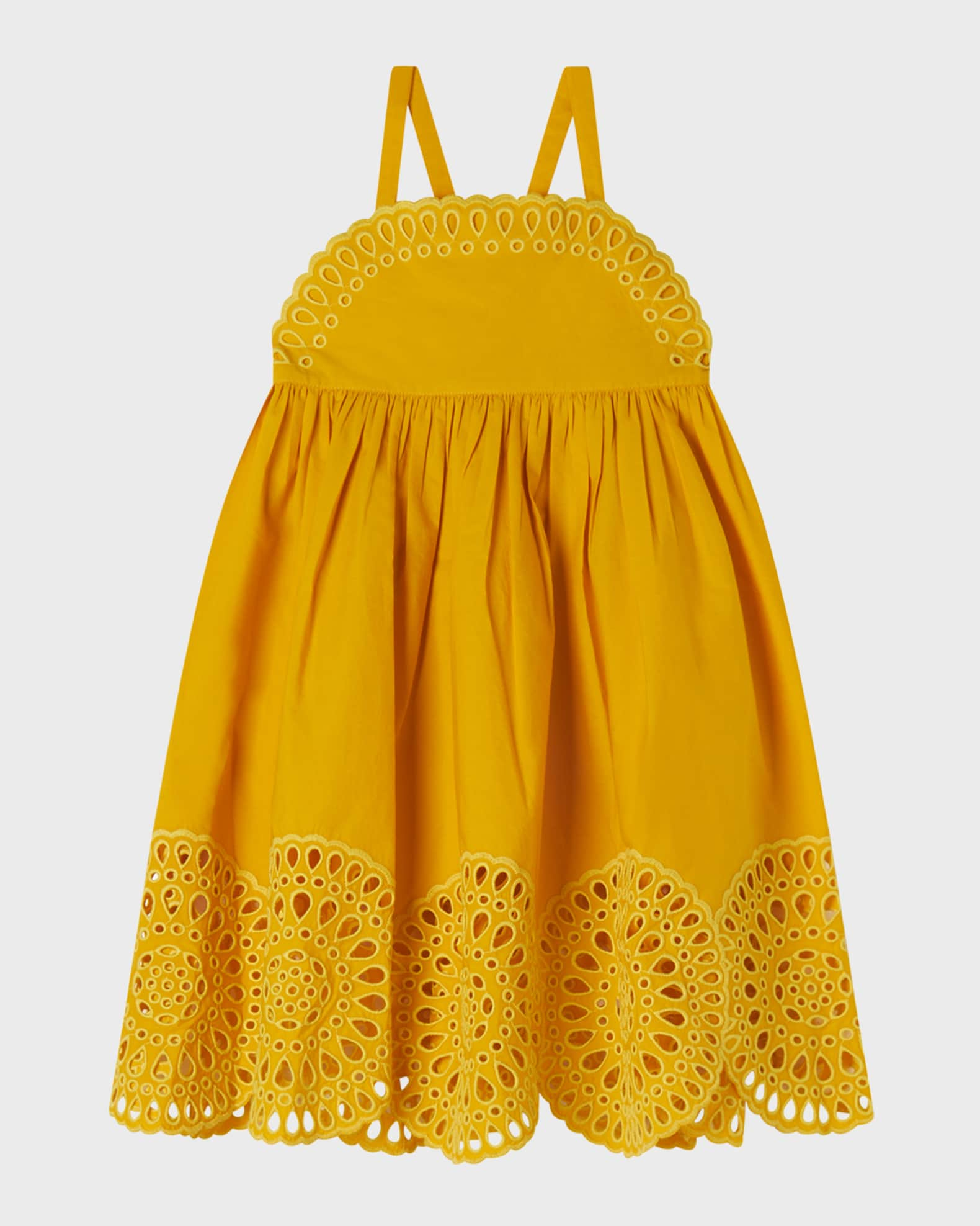 Stella McCartney Kids floral-embroidered tulle miniskirt - Yellow