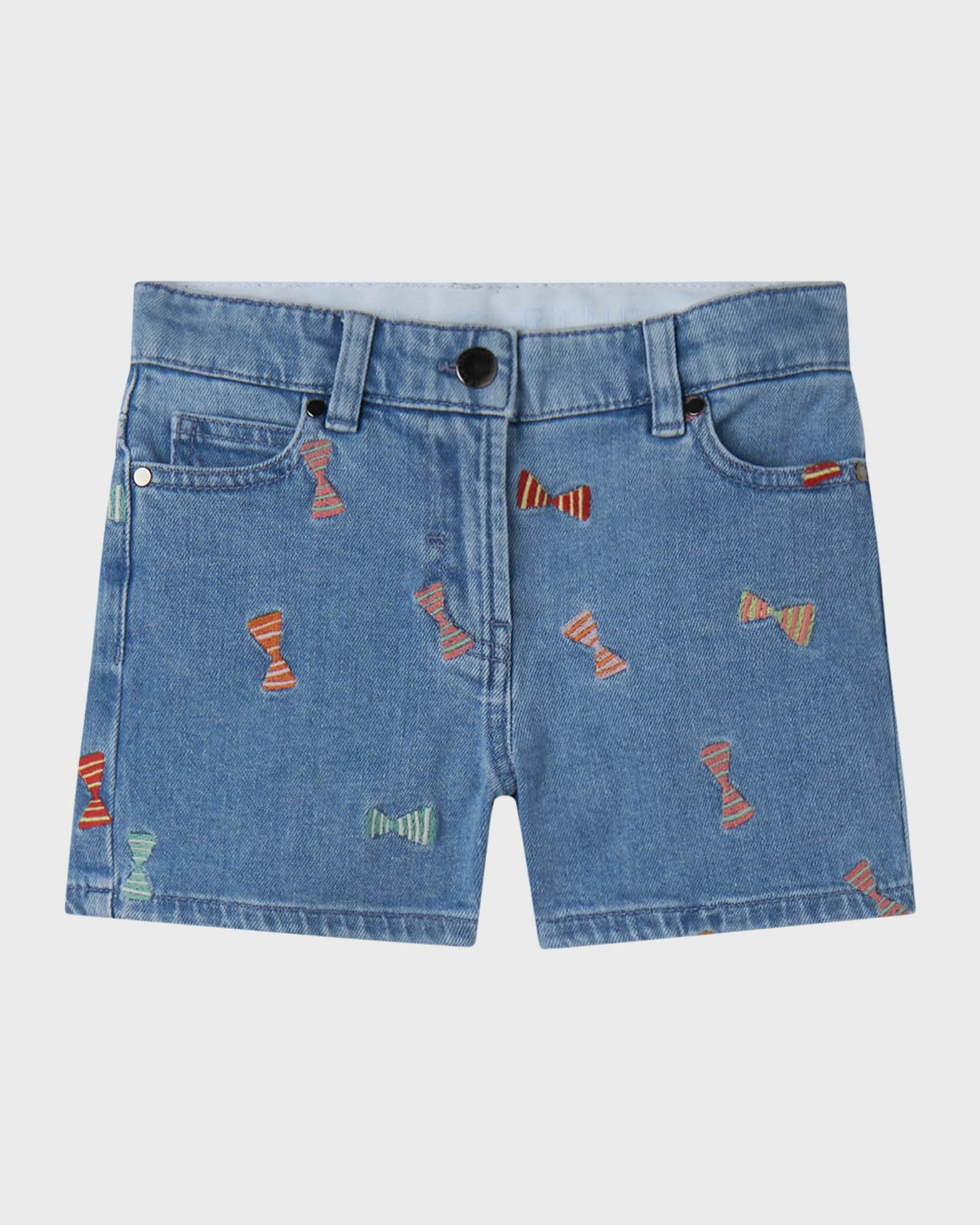 Stella McCartney Kids Girl's Bows Denim Shorts, Size 4-12