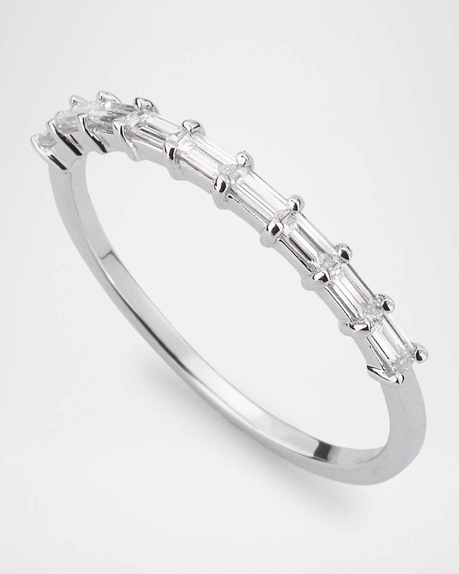 LANA 14K Gold Baguette Diamond Half Eternity Band Ring | Neiman Marcus