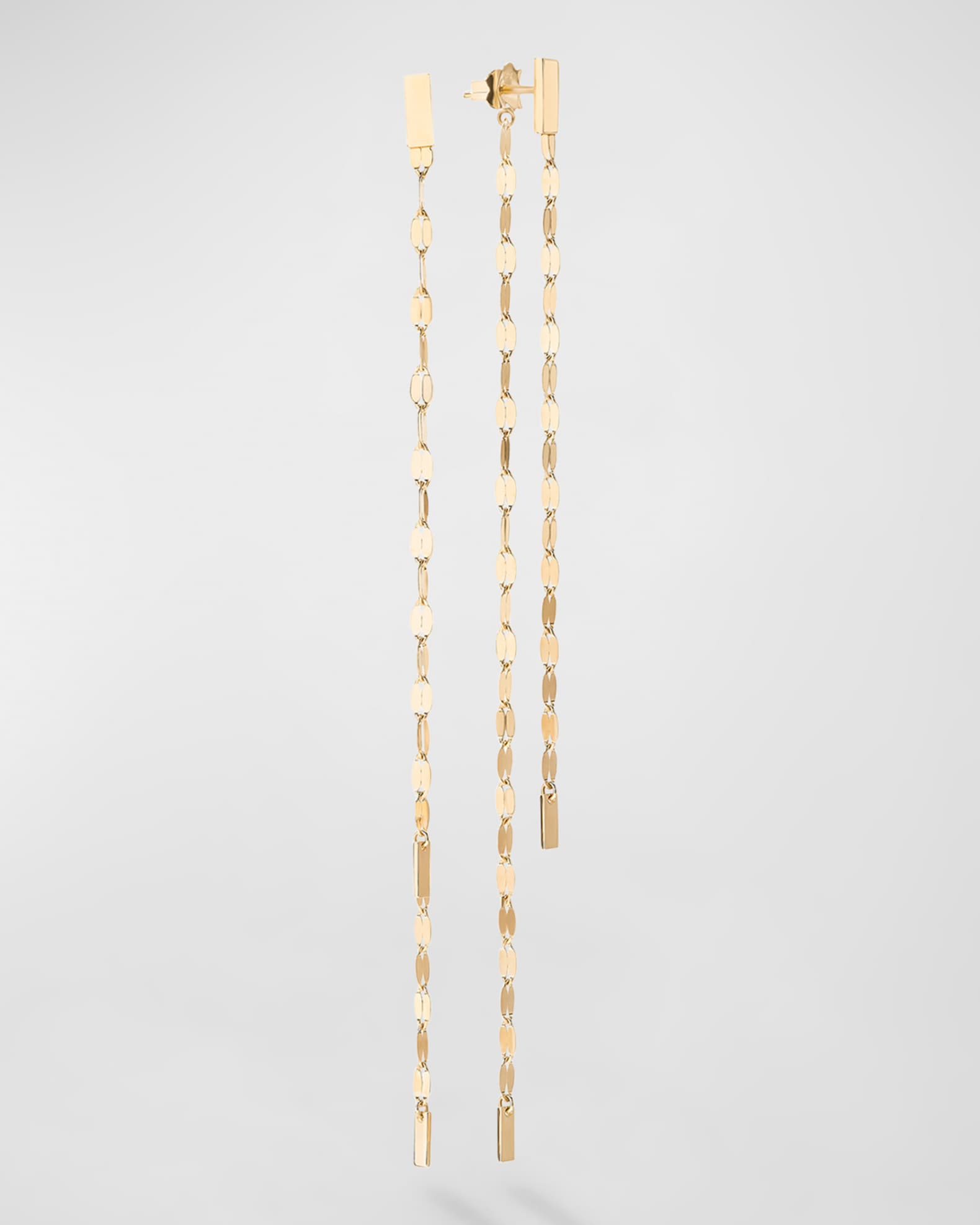 14K Yellow Gold Blake Linear Front-Back Bar Chain Earrings 0