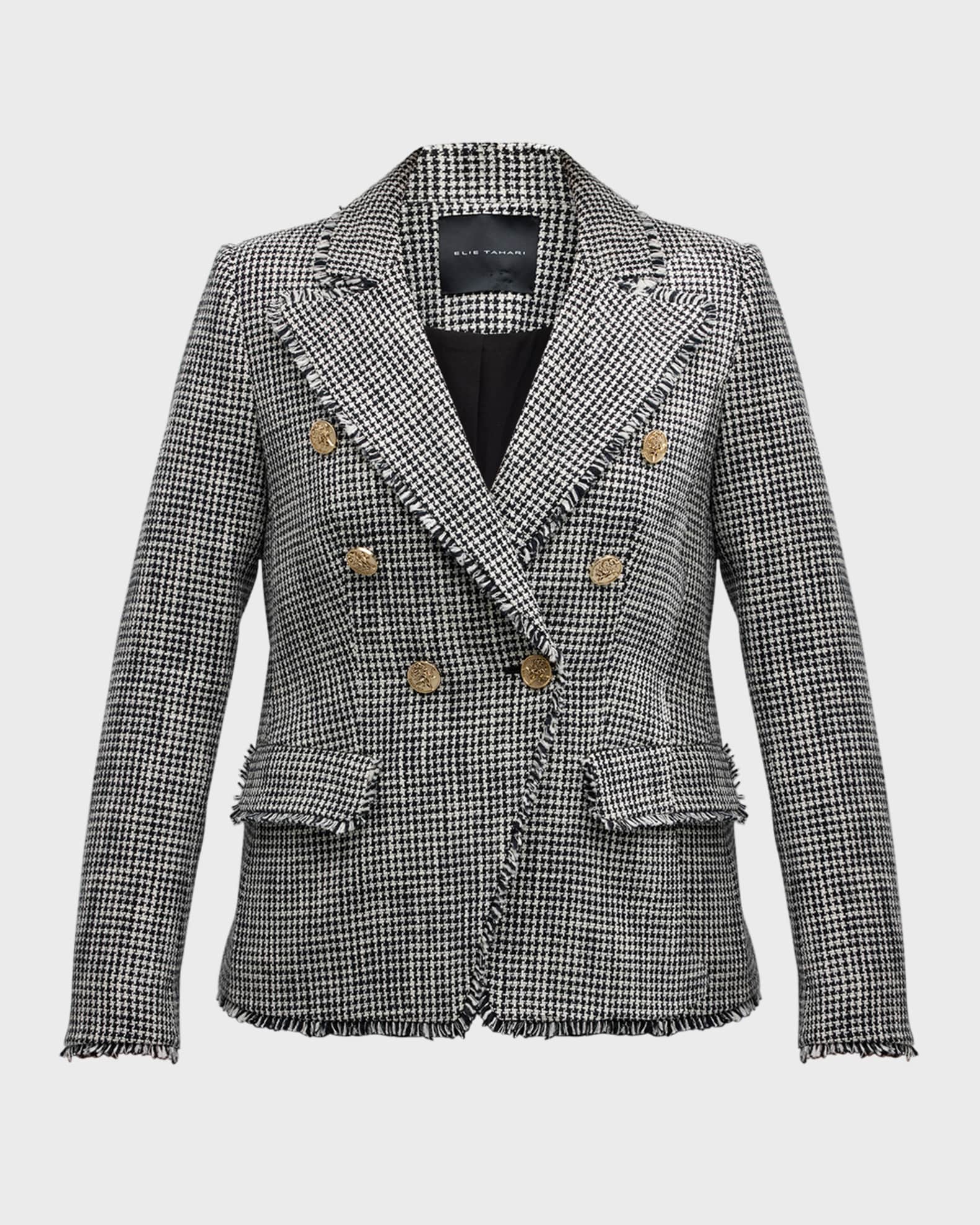 Elie Tahari The Chana Double Breasted Houndstooth Jacket Neiman