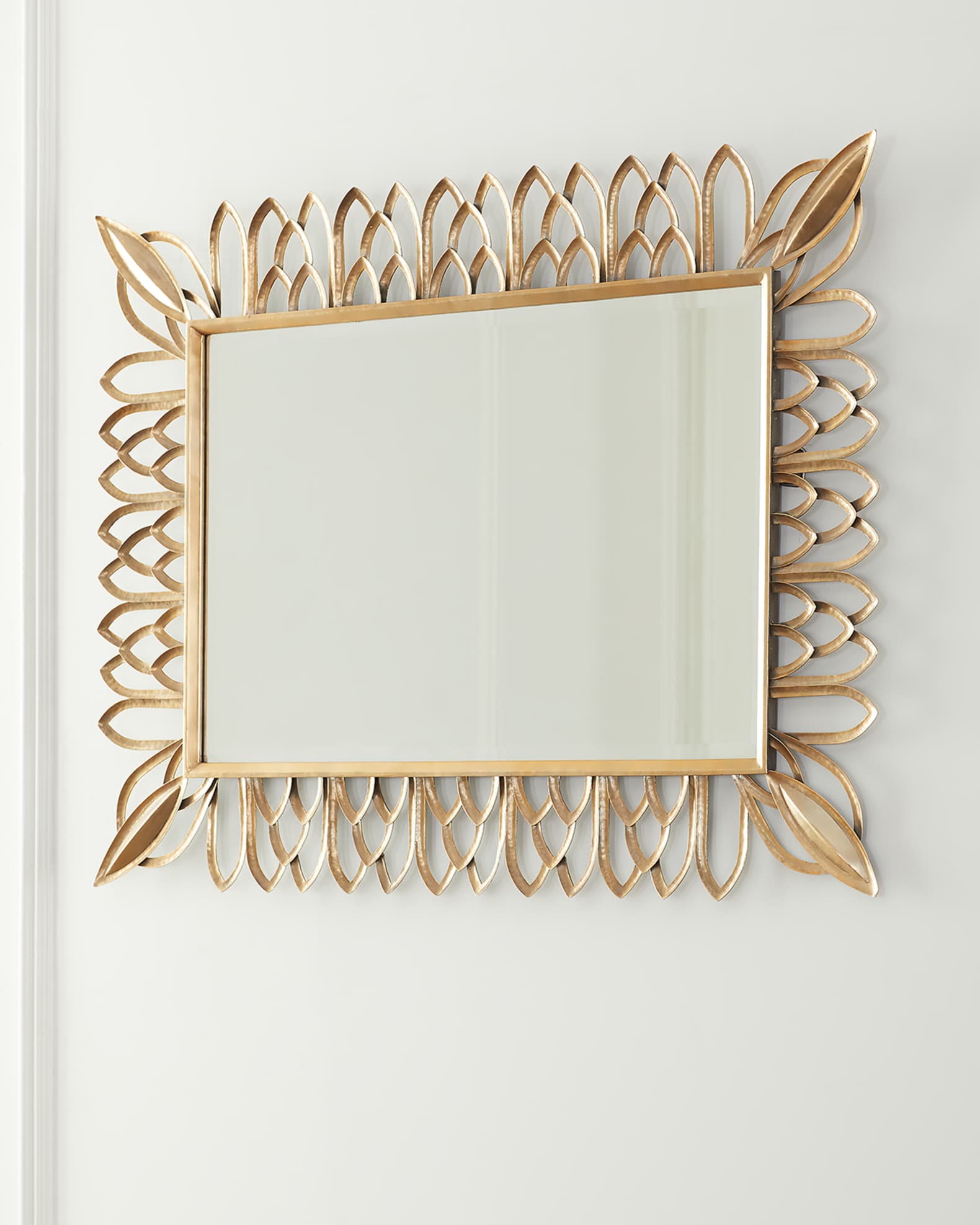 Antiqued Brass Rectangle Mirror  1