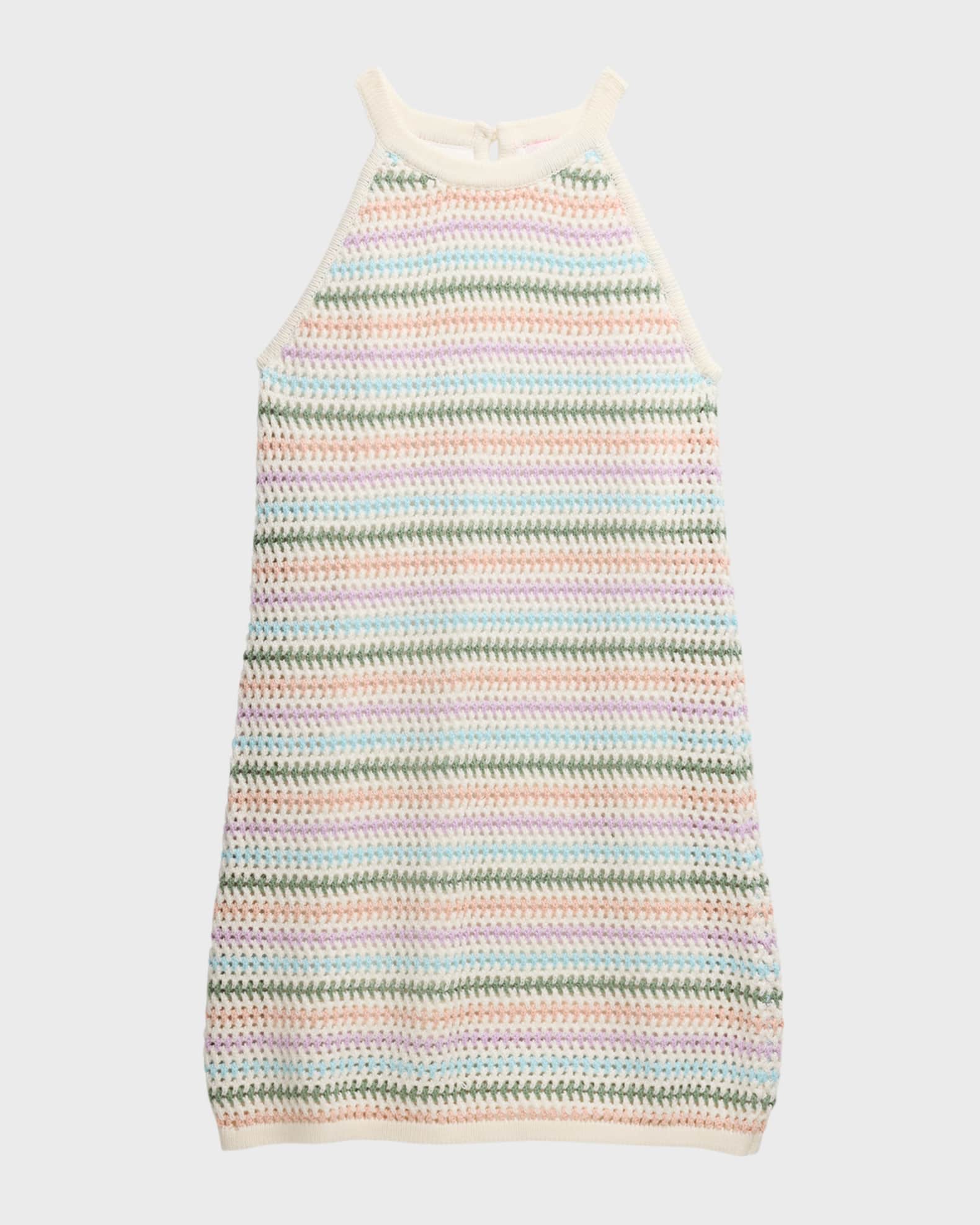 Design History Girl's Multicolor Pastel Striped Dress, Size SXL