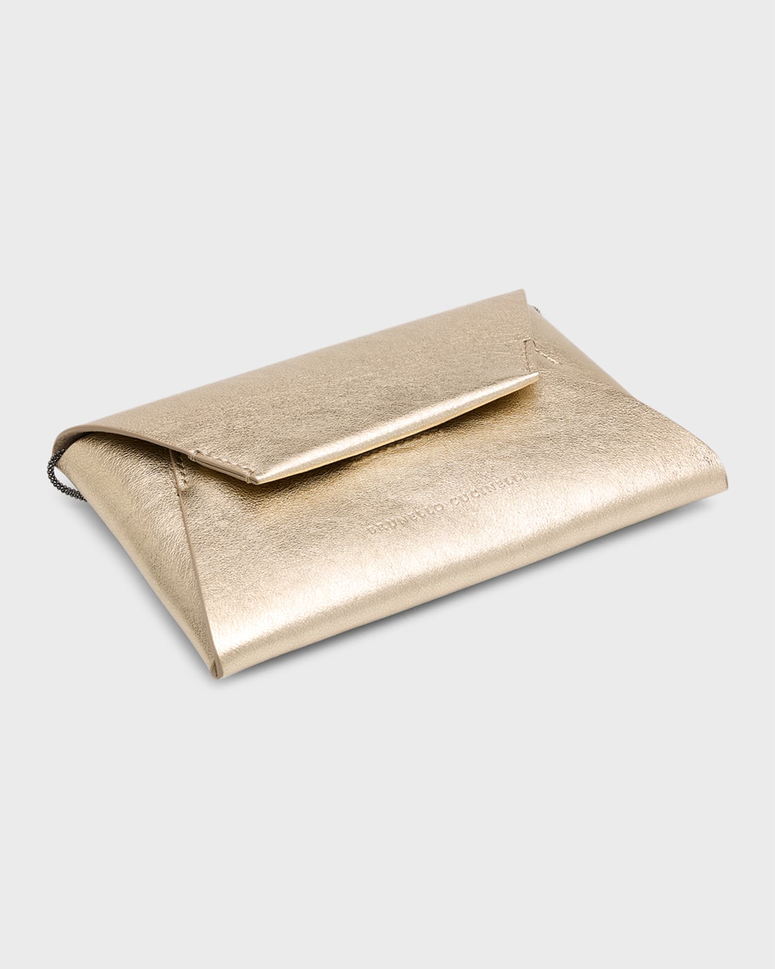 Envelope Flap Metallic Leather Clutch Bag 1