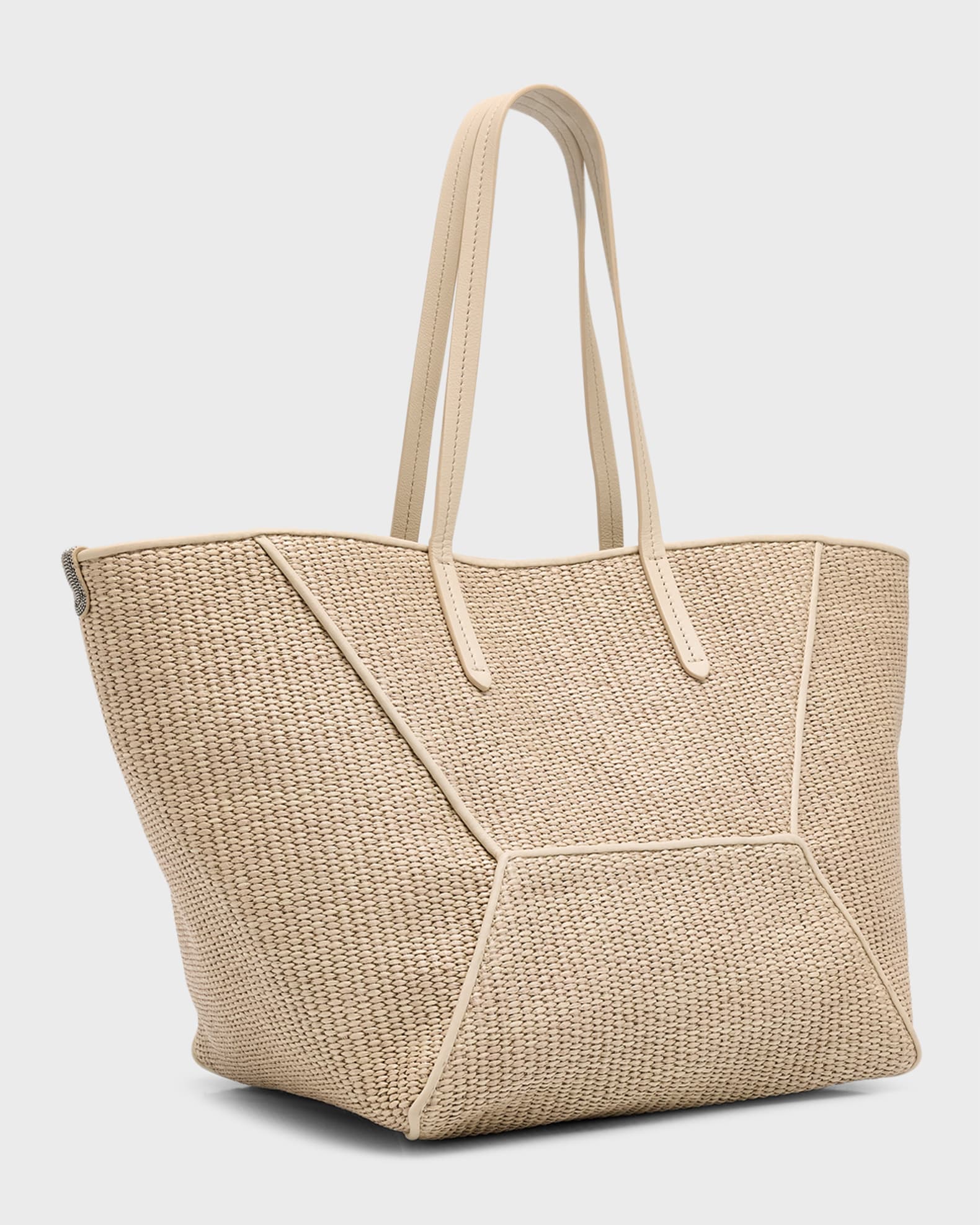 Brunello Cucinelli BC Duo Medium Shopper Raffia Tote Bag