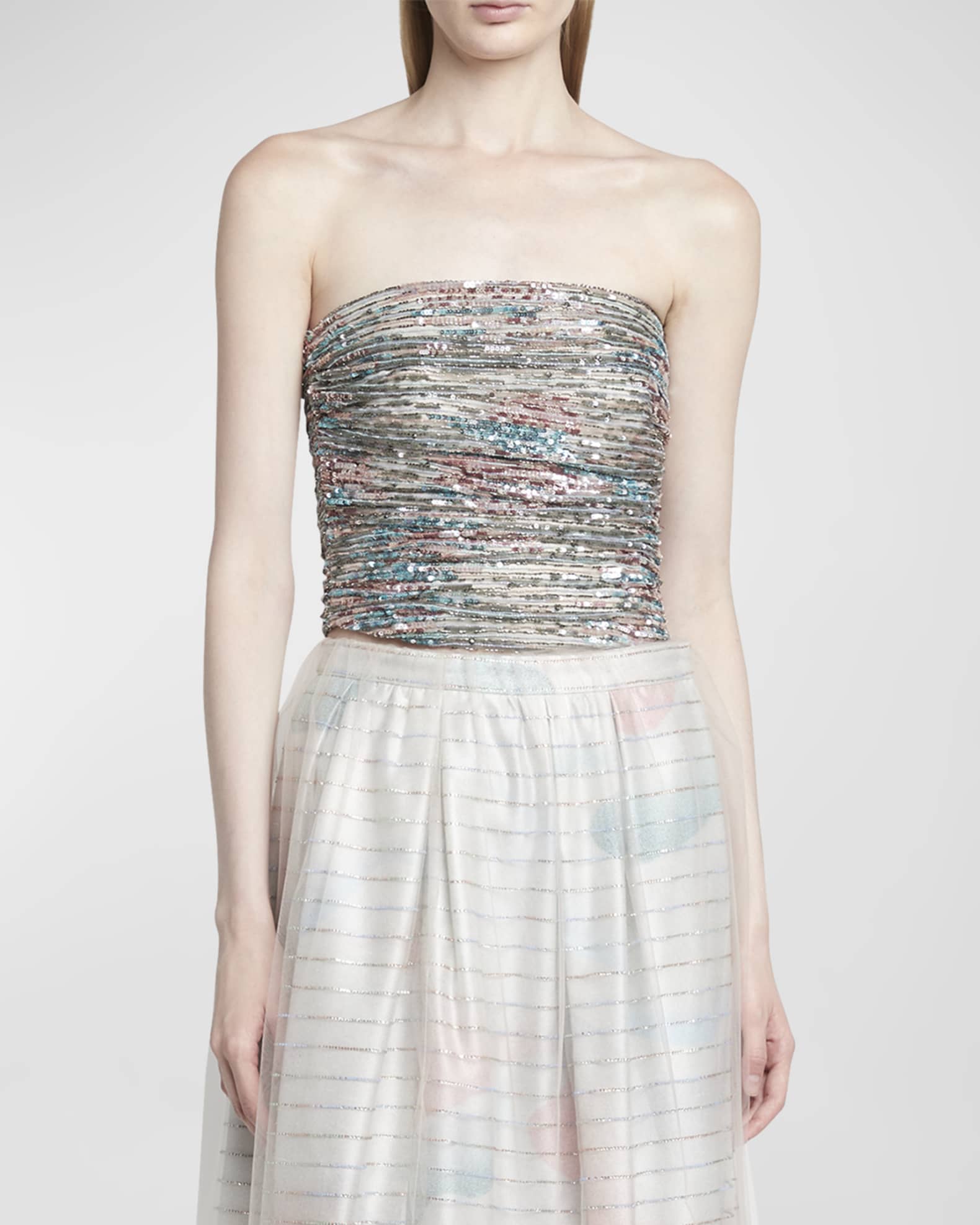 Sequin Embellished Bustier Top 1